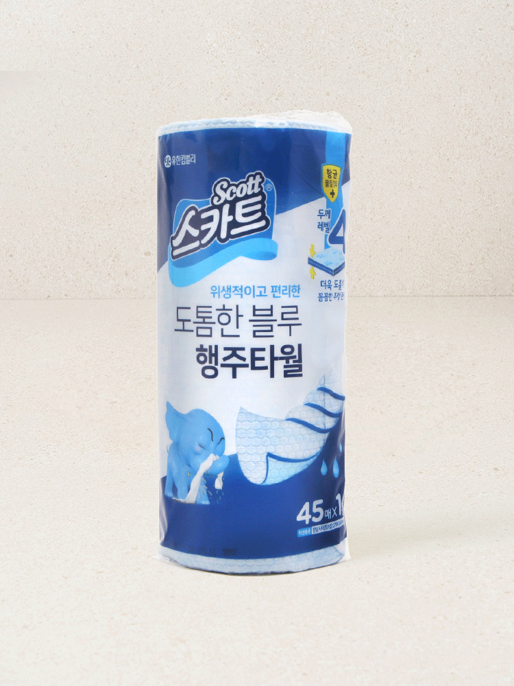 크리넥스 빨아 쓰는 위생 행주 블루 레벨4 45매