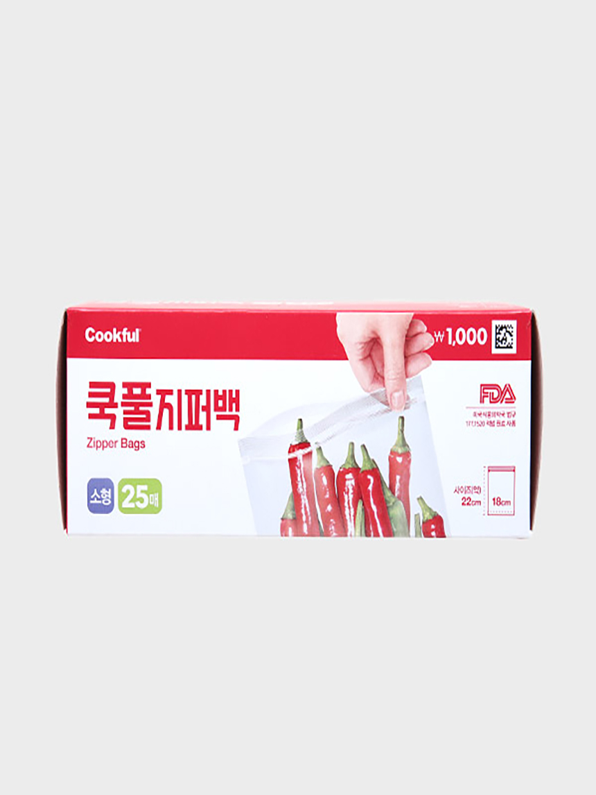 쿡풀 지퍼백 25매입 (소)