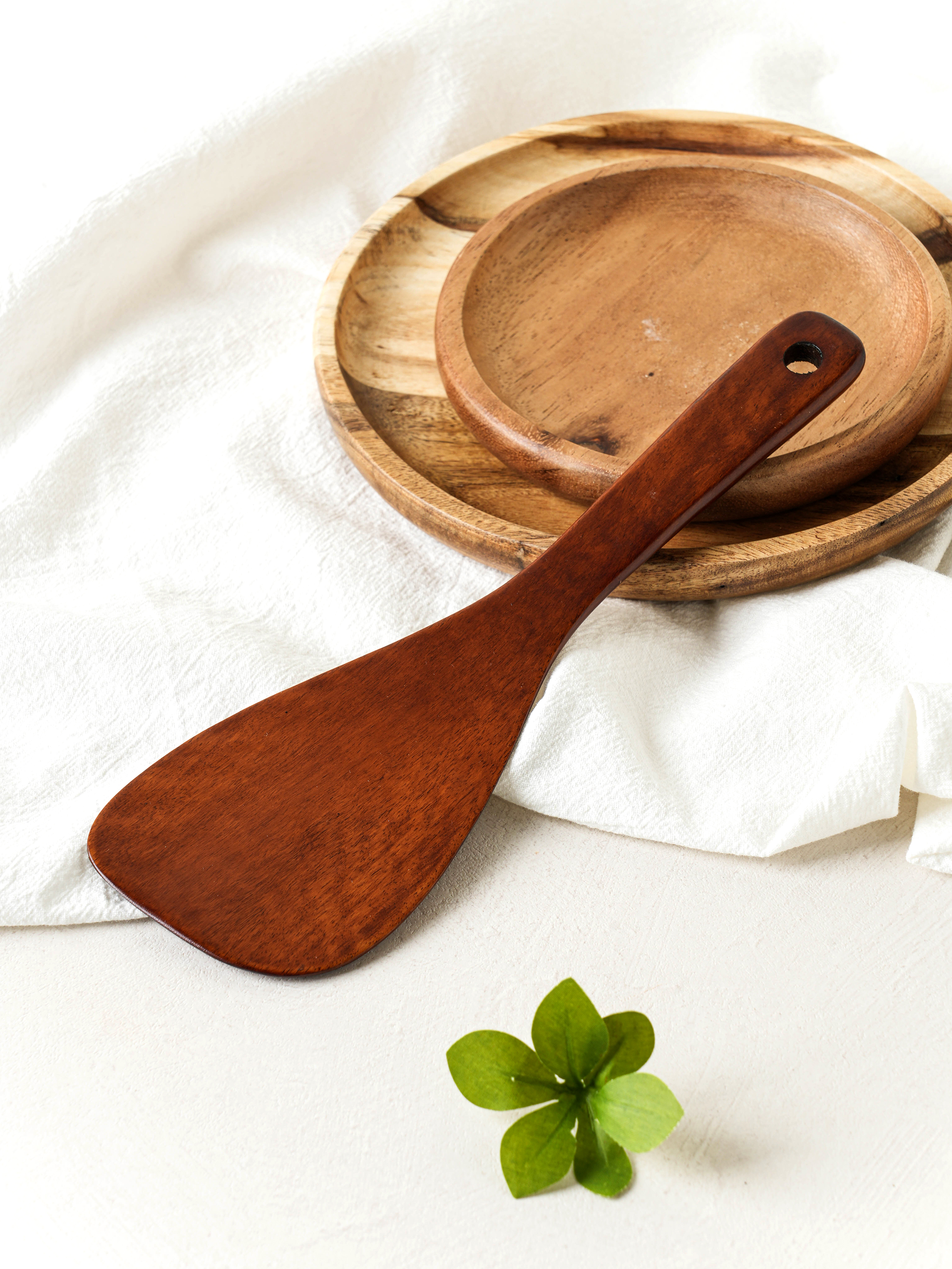옻칠 사선 나무 볶음 주걱