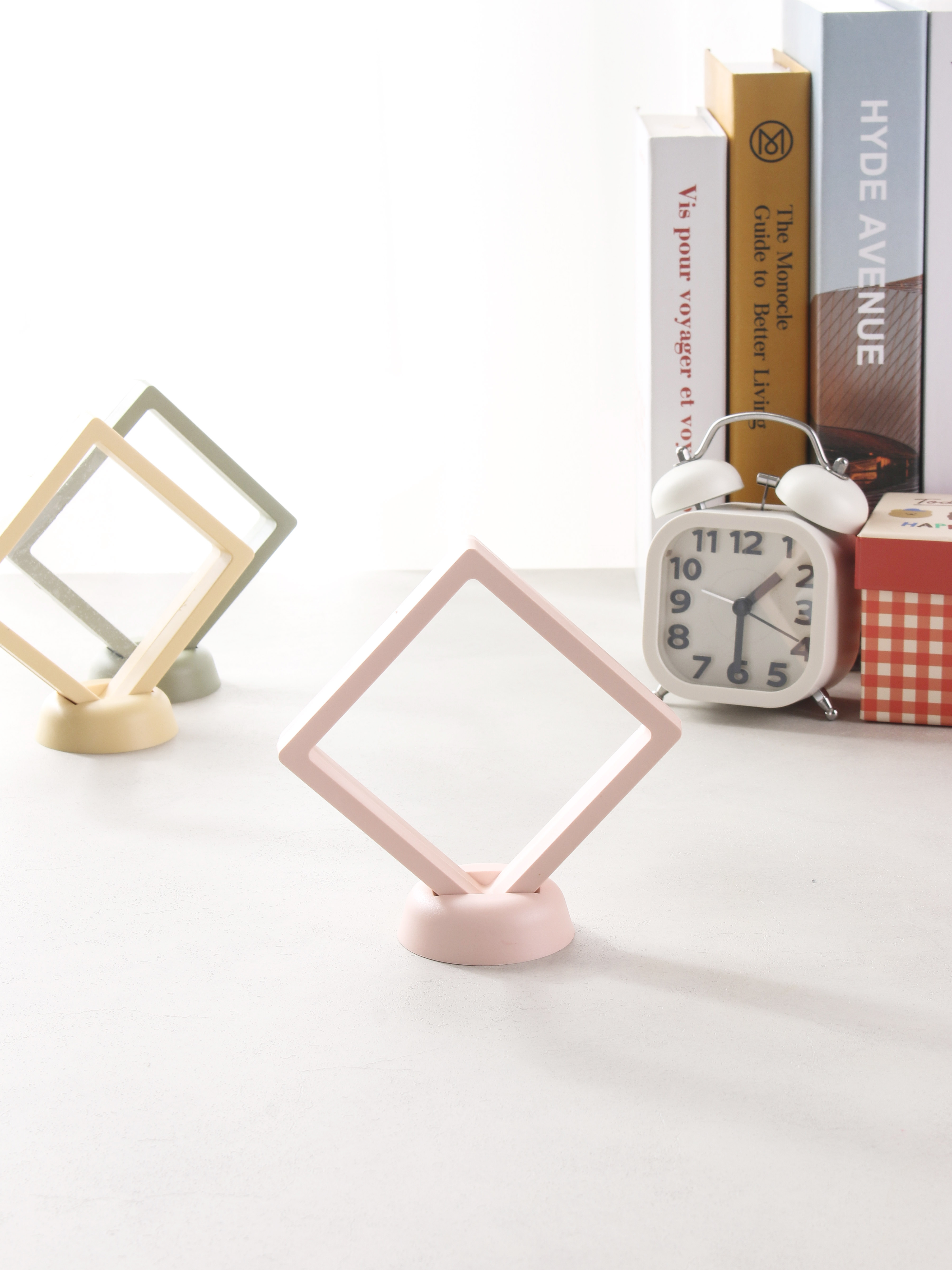 컬러 액자형 투명 액세서리 케이스 9x9cm