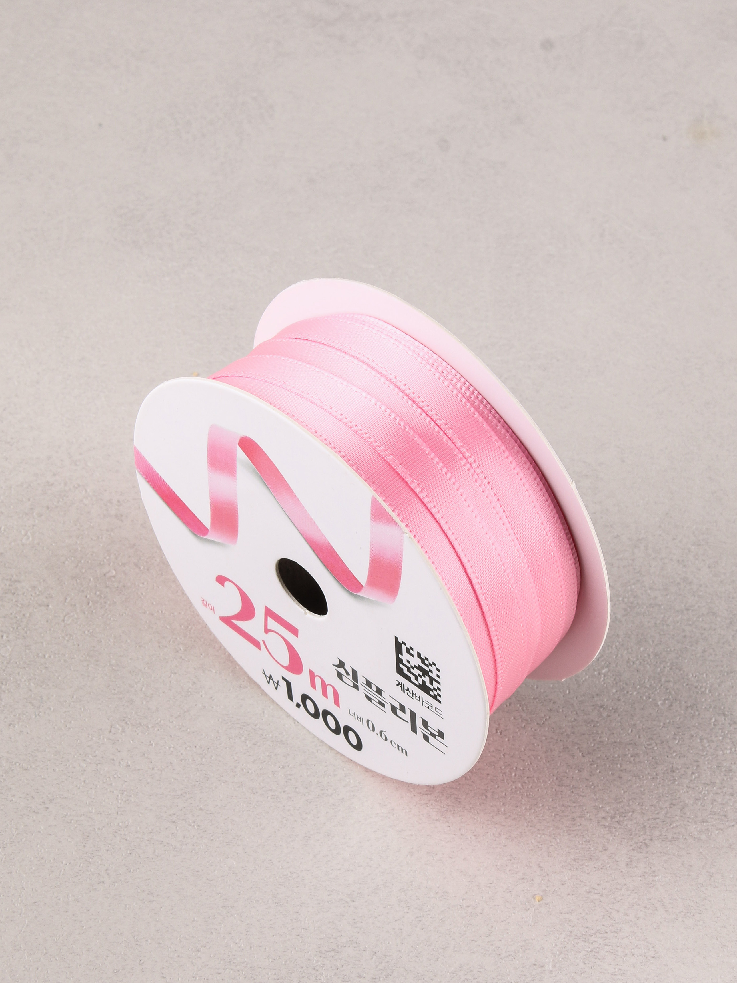 심플 리본 핑크 0.6 cm X 25 m