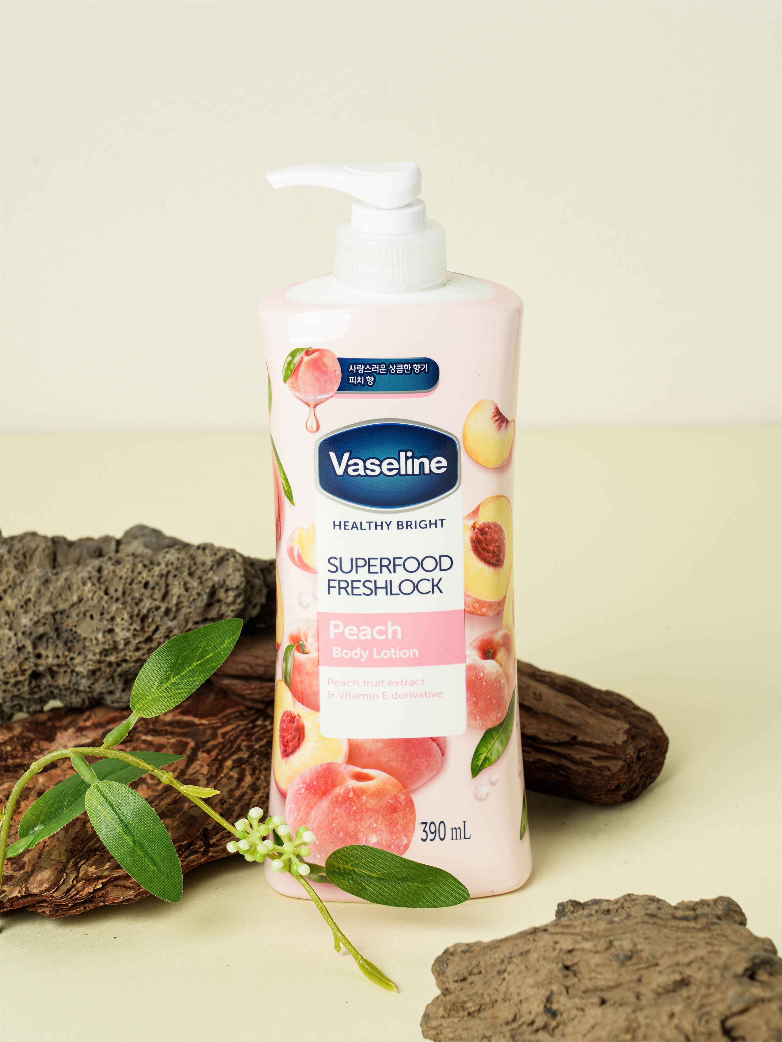 바세린 슈퍼푸드 바디로션 390 ml 피치