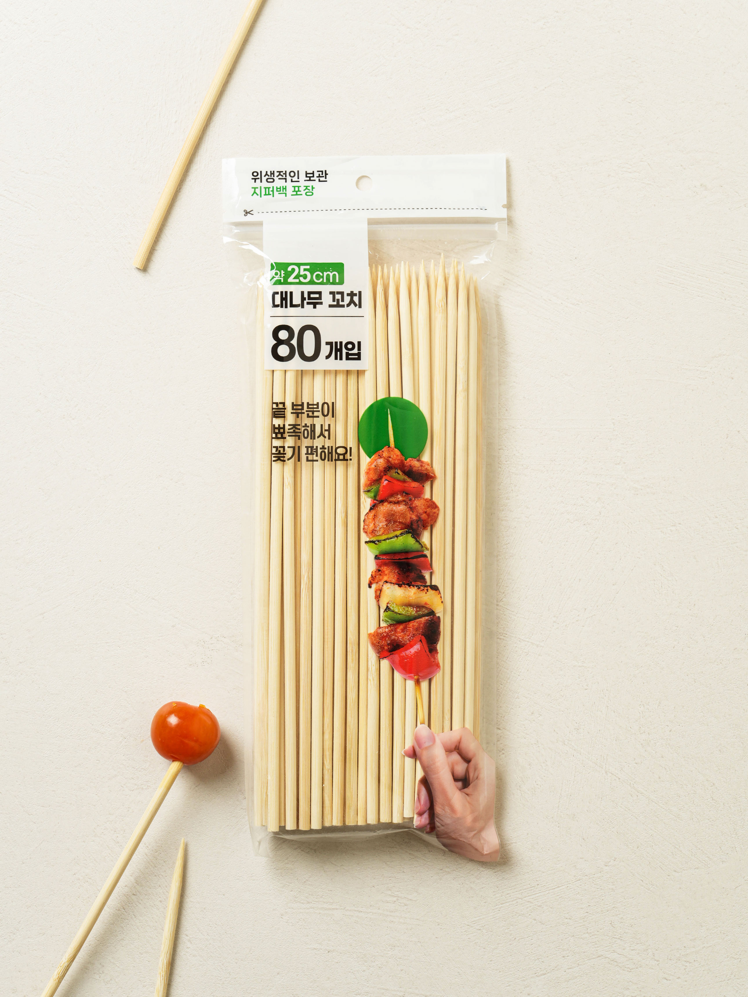 대나무 꼬치 25 cm 80개입