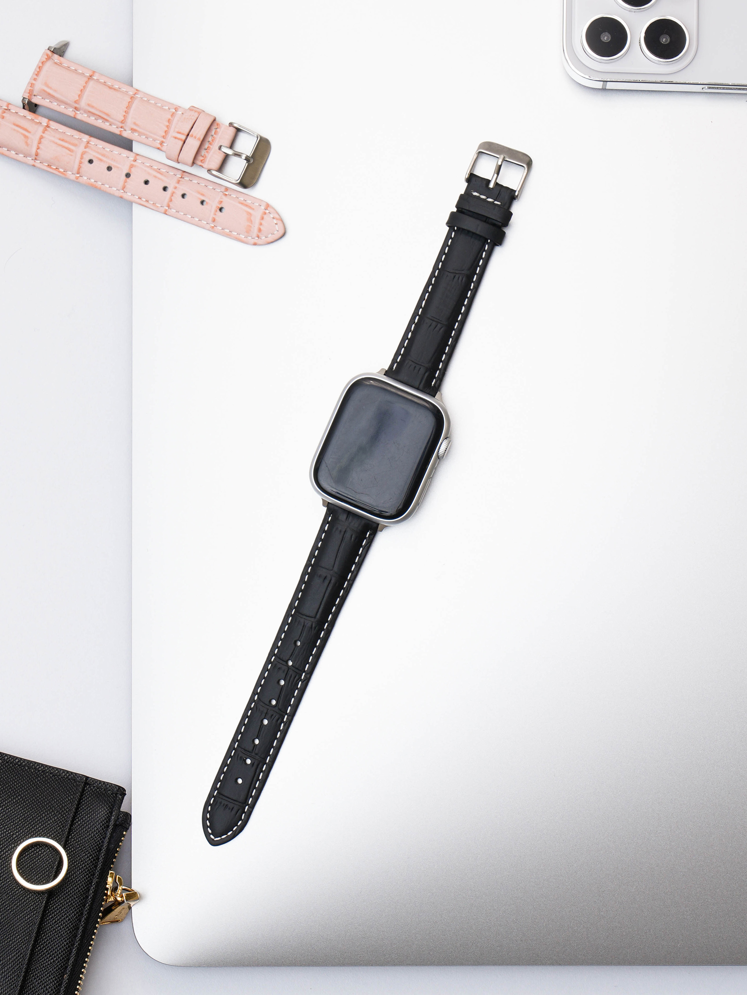 애플워치용 패턴 레더 여성용 스트랩 38, 40, 41 mm