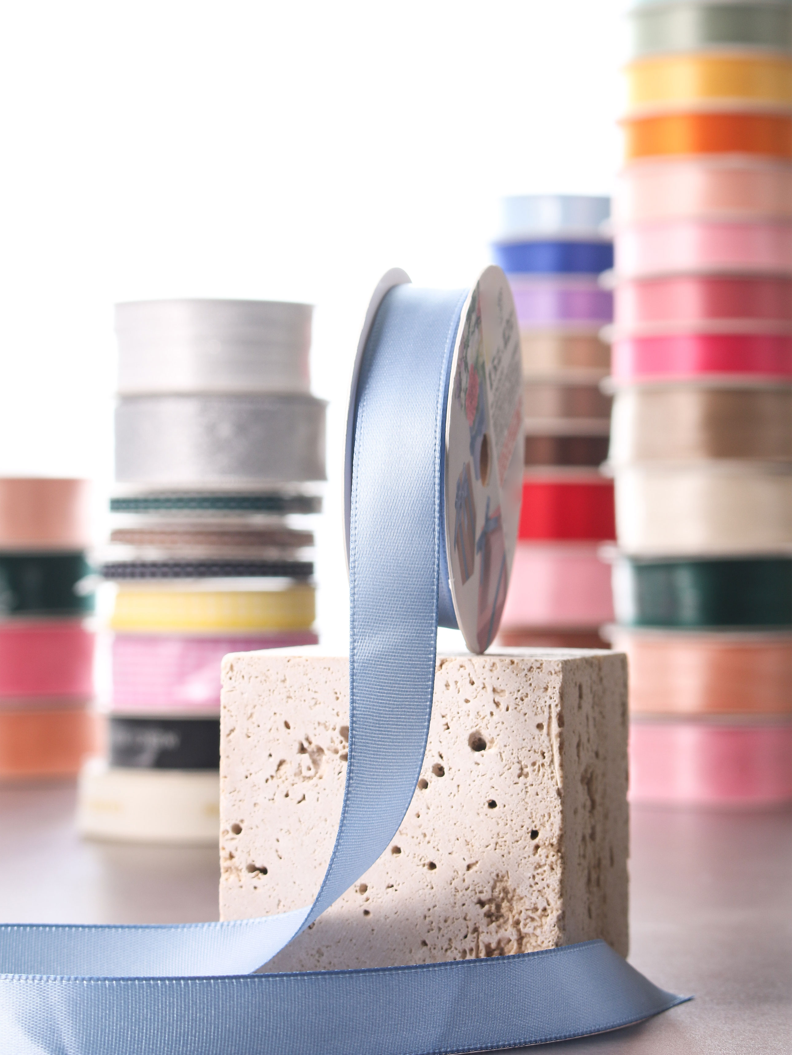 심플 리본 새틴블루 1.5 cm X 12 m