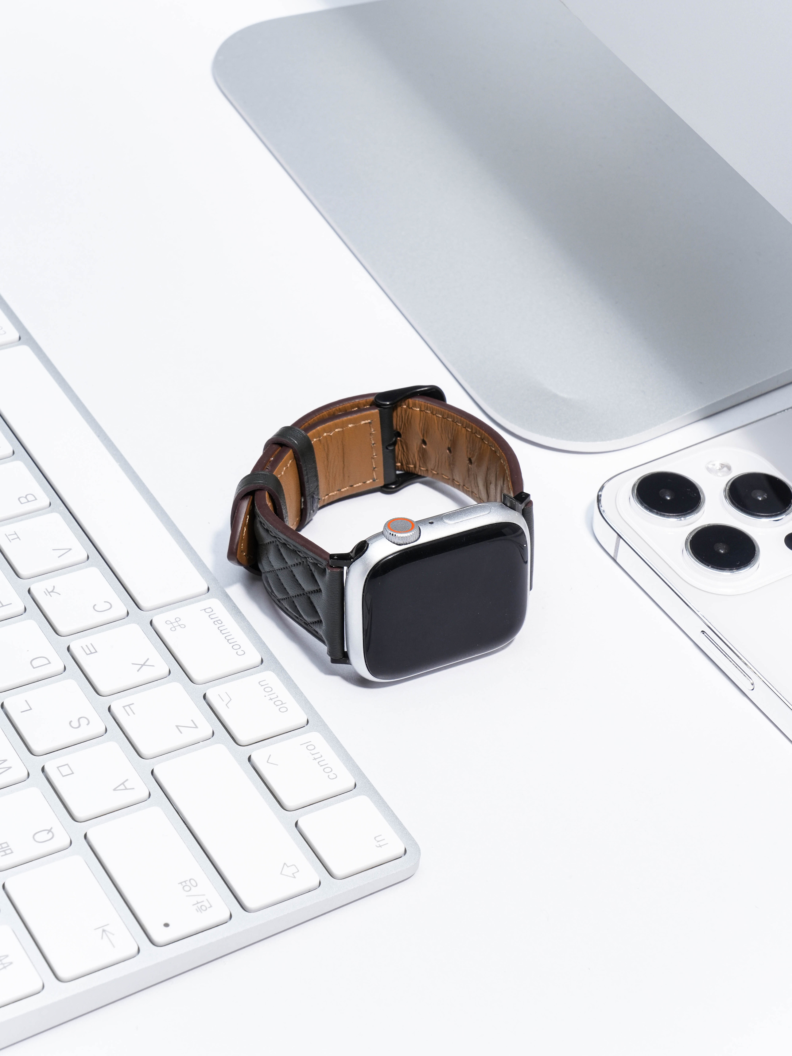 Стеганый кожаный ремешок для Apple Watch 38/40/41 мм