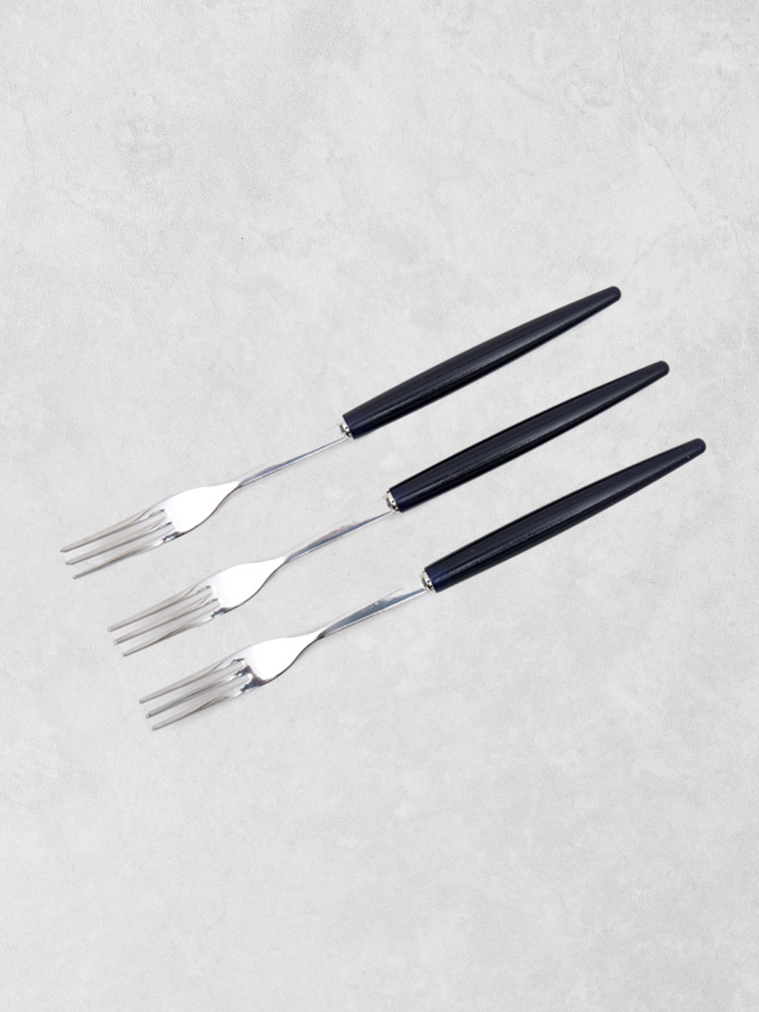 심플 롱 핸들 티포크 약 16cm 3개입 네이비