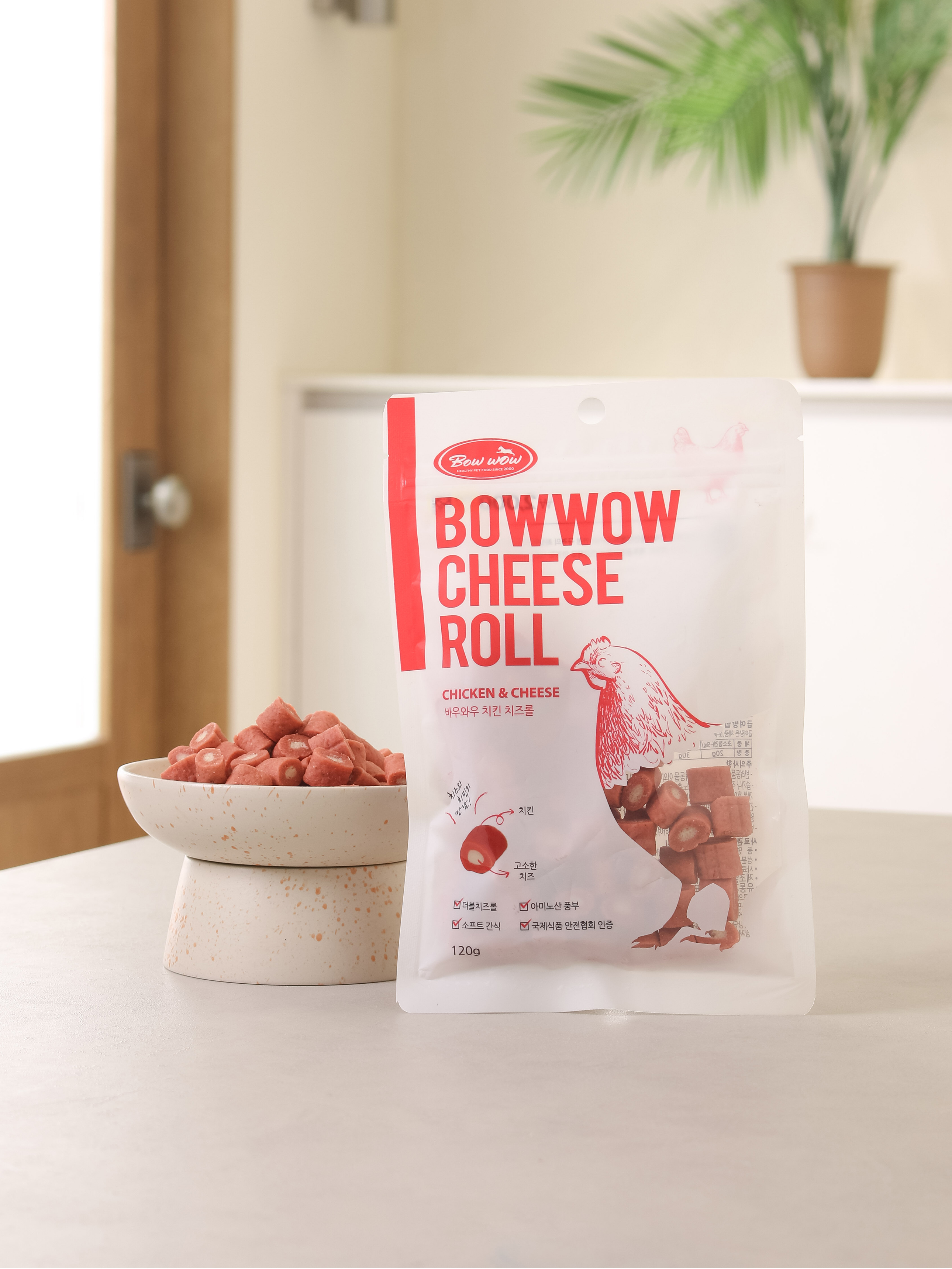 [펫] 바우와우 치킨 치즈롤 120 g