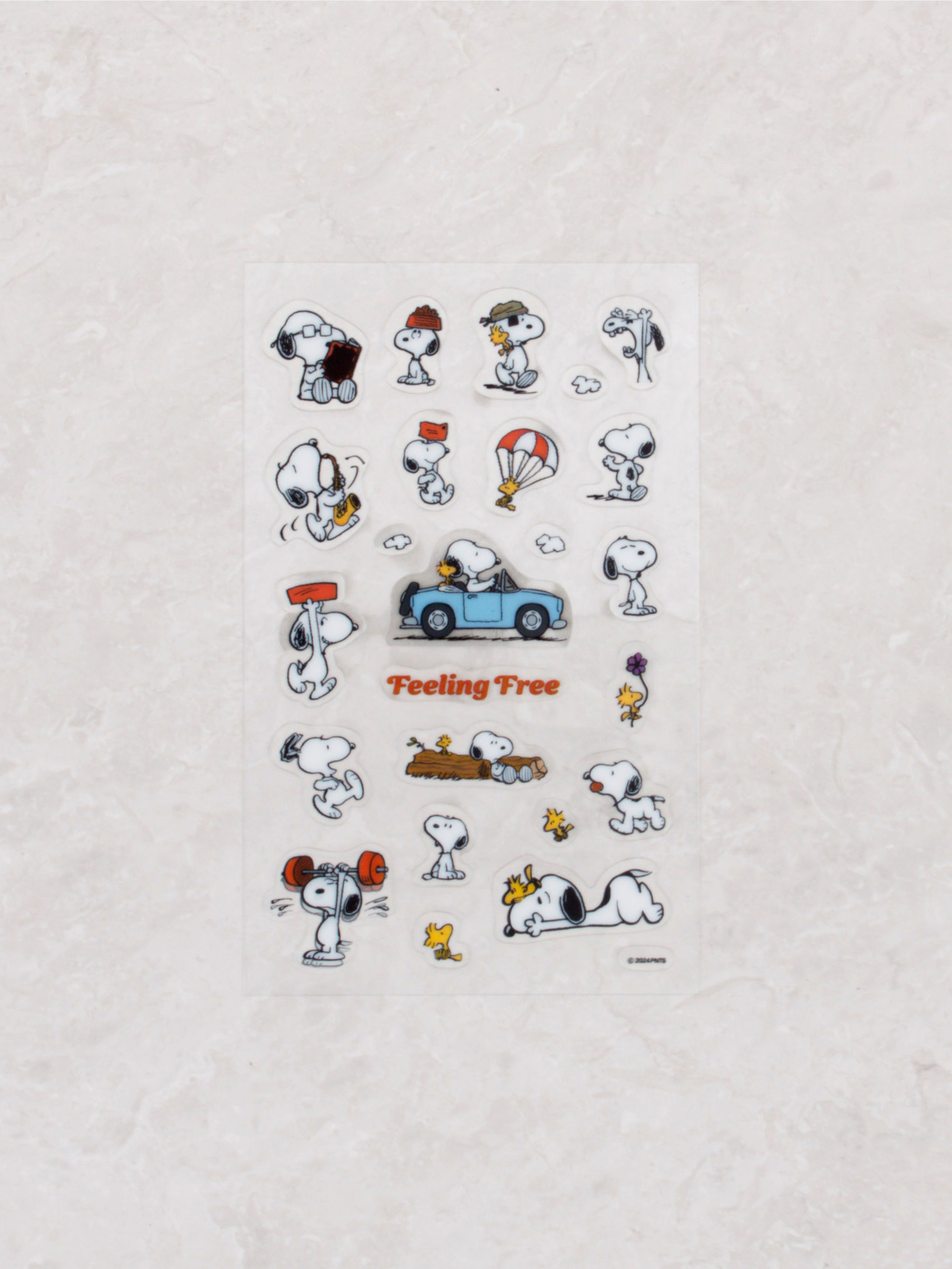 Прозрачные фигурные наклейки Peanuts 3 шт. синий