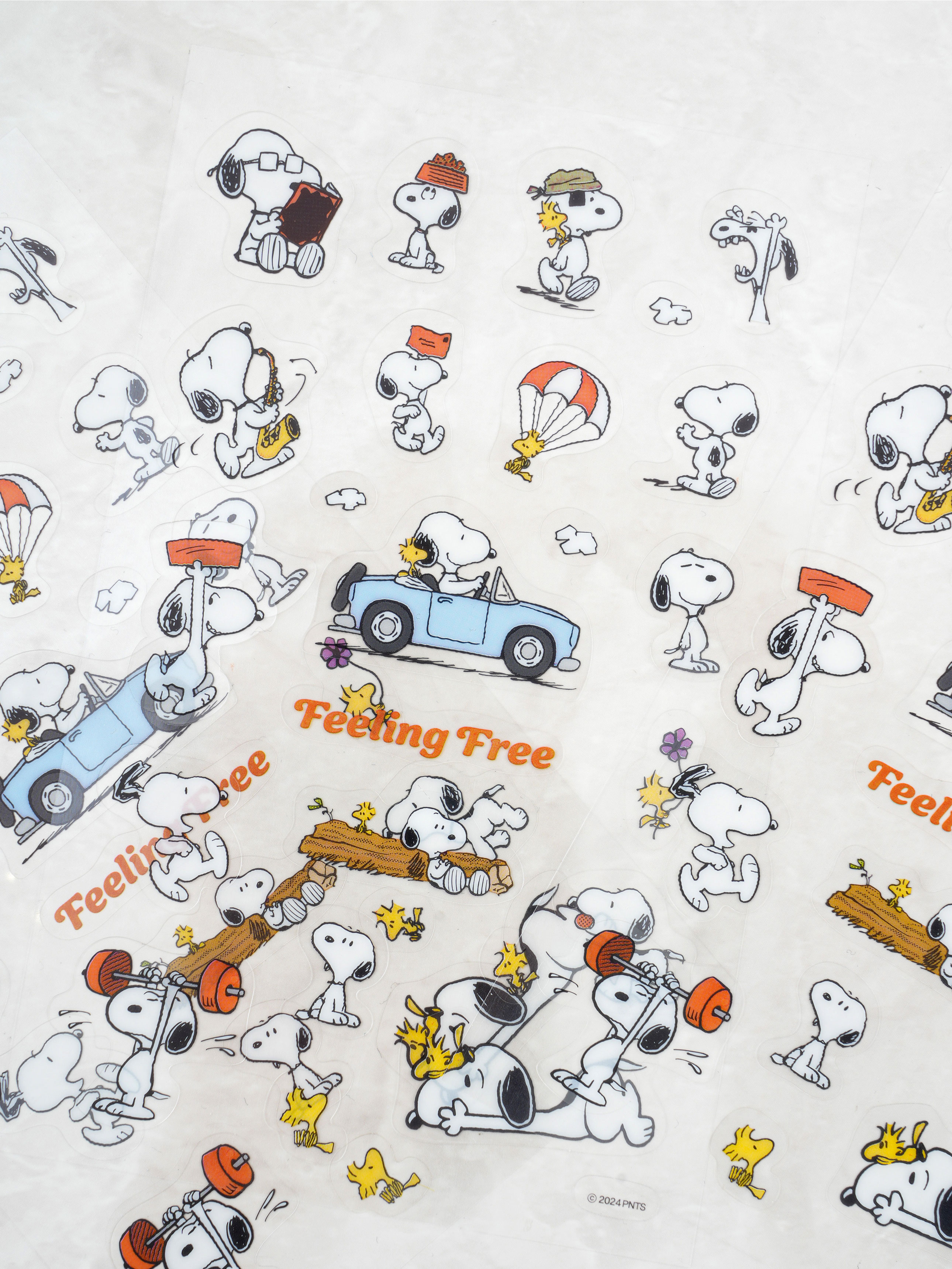 Прозрачные фигурные наклейки Peanuts 3 шт. синий