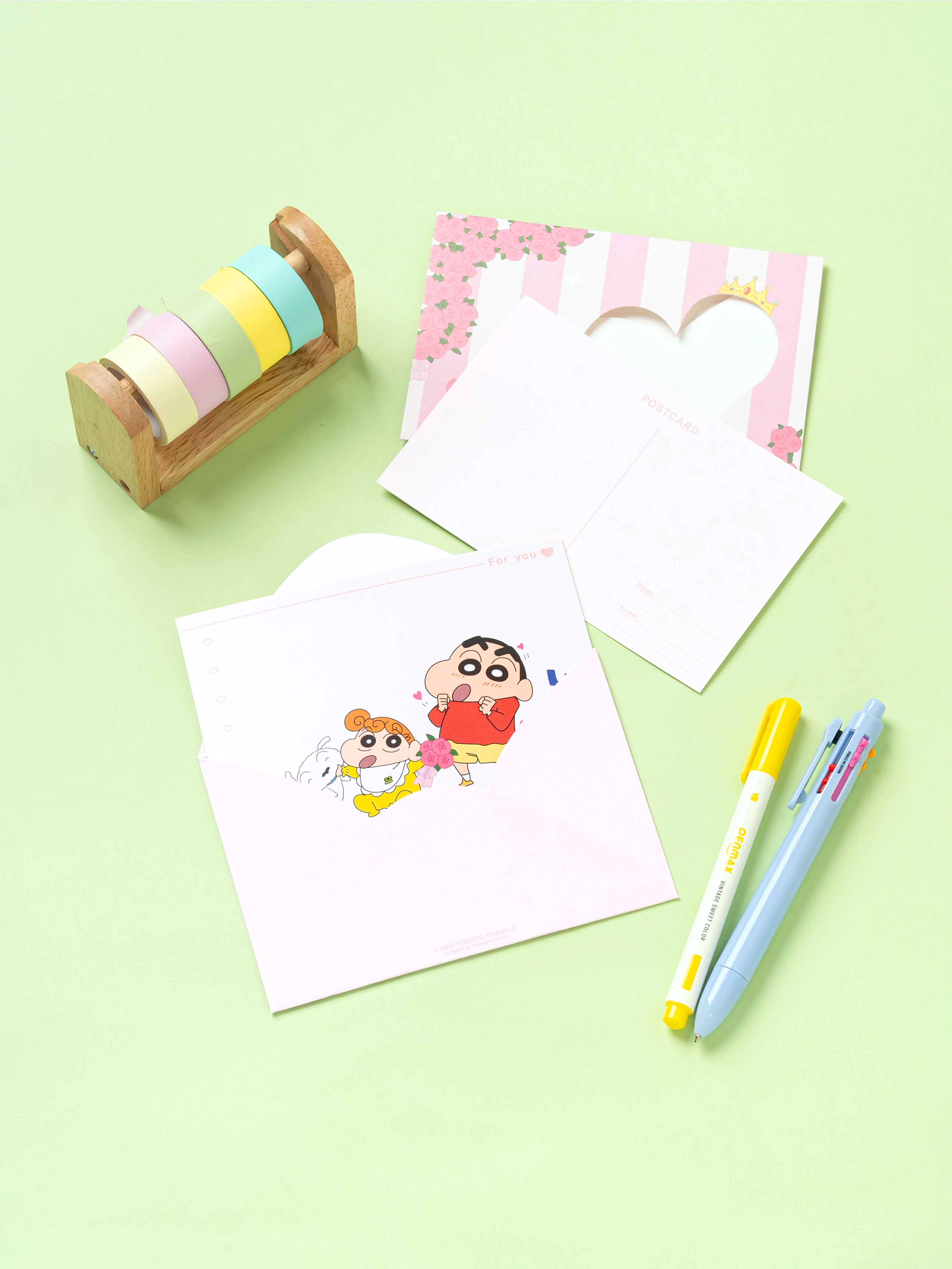 Набор открыток Crayon Shin-chan 2 шт. розовый