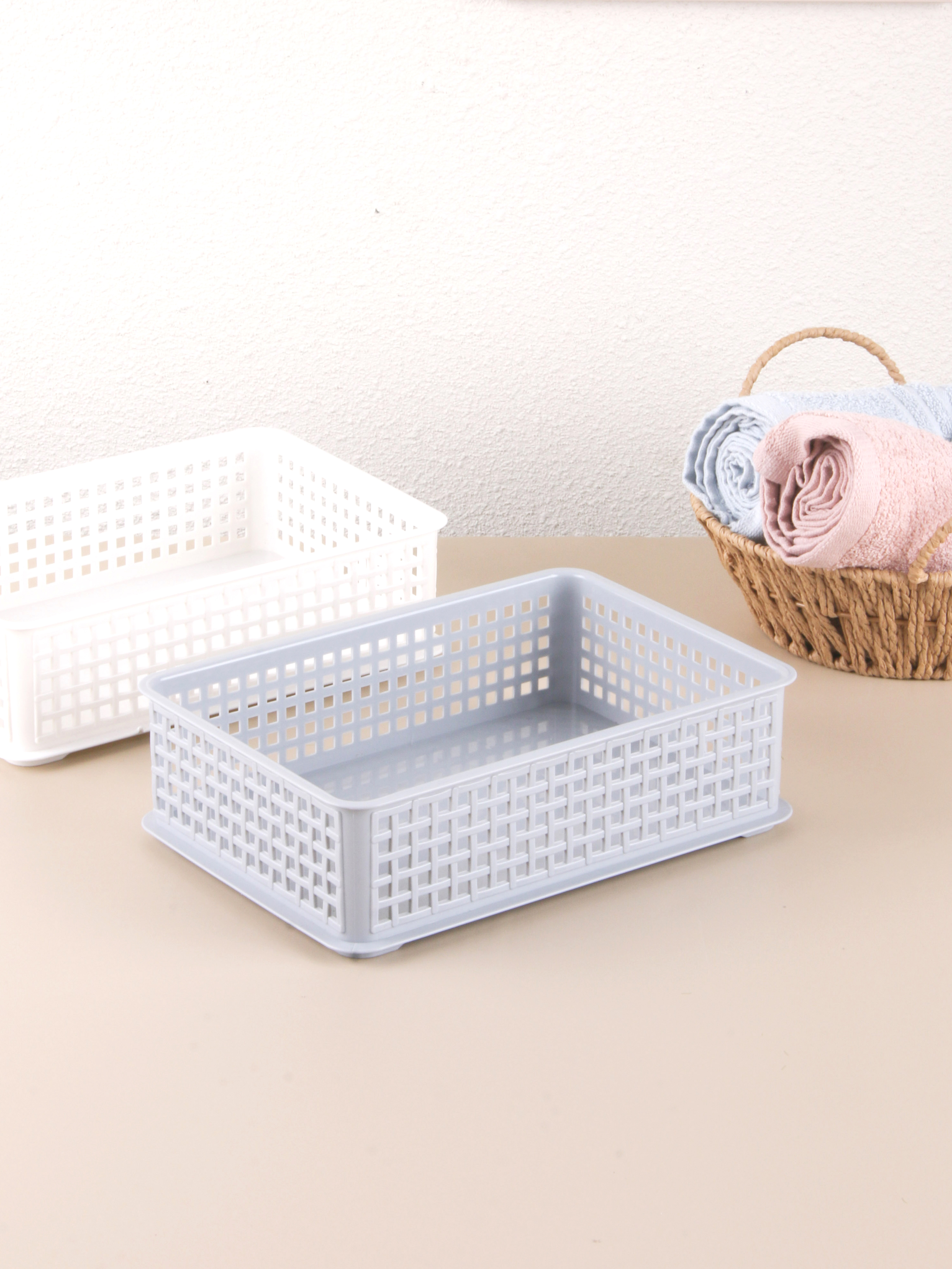 사각 도트 메쉬 바구니 24 X 16.5 X 6.5 cm