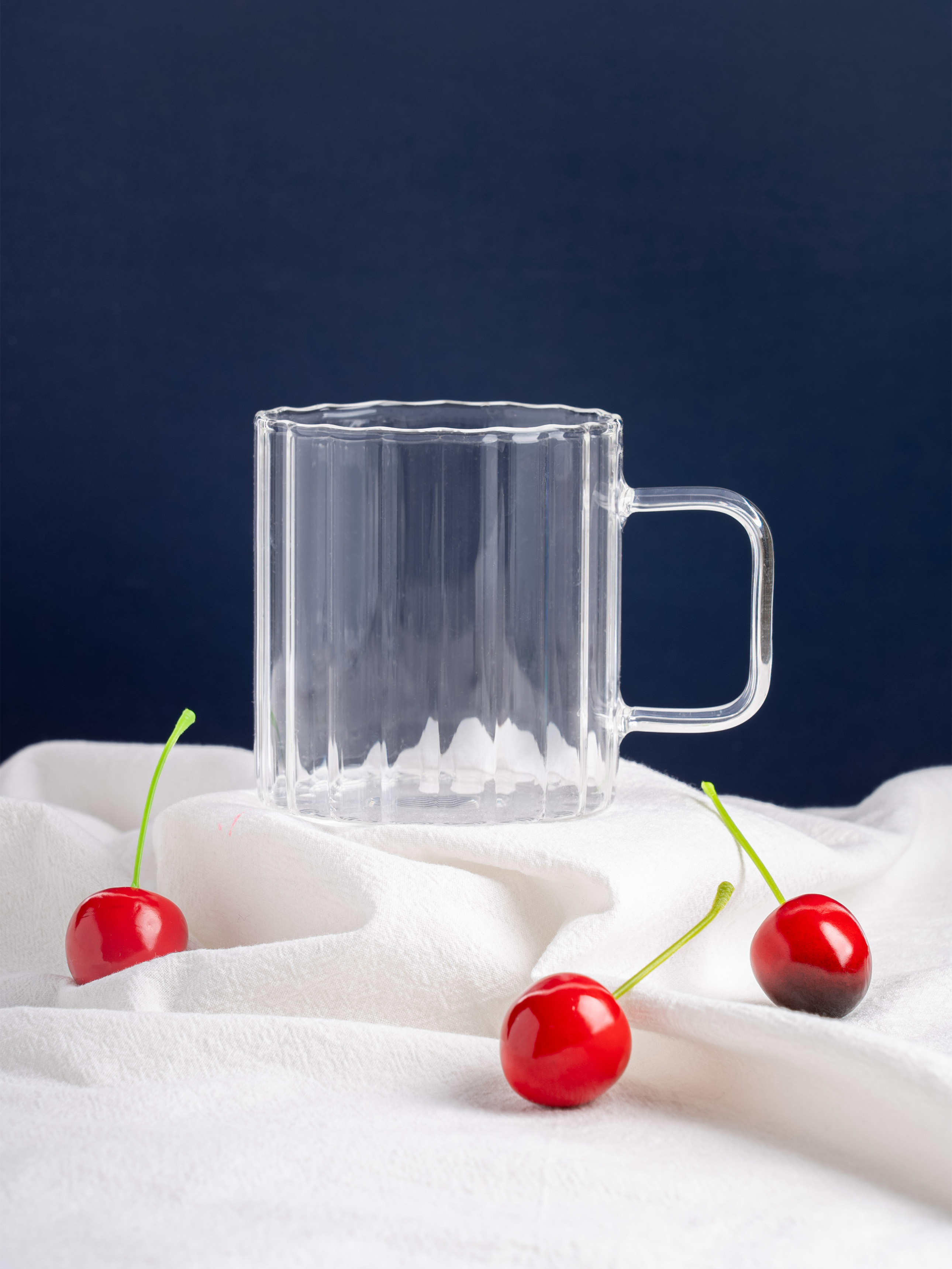 투명 라인 내열 유리컵 370 ml