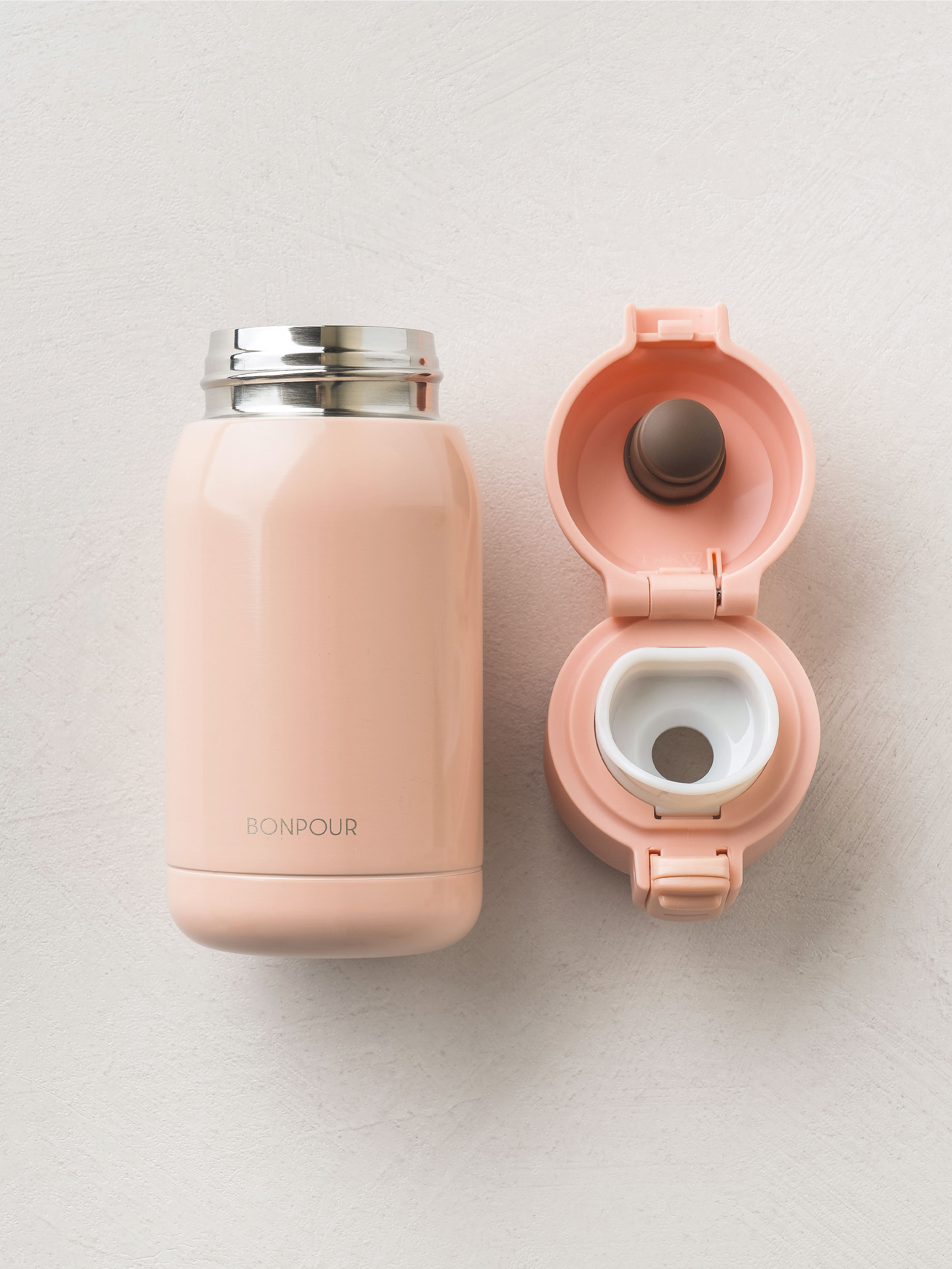 원터치 심플 보온병 260 ml 핑크
