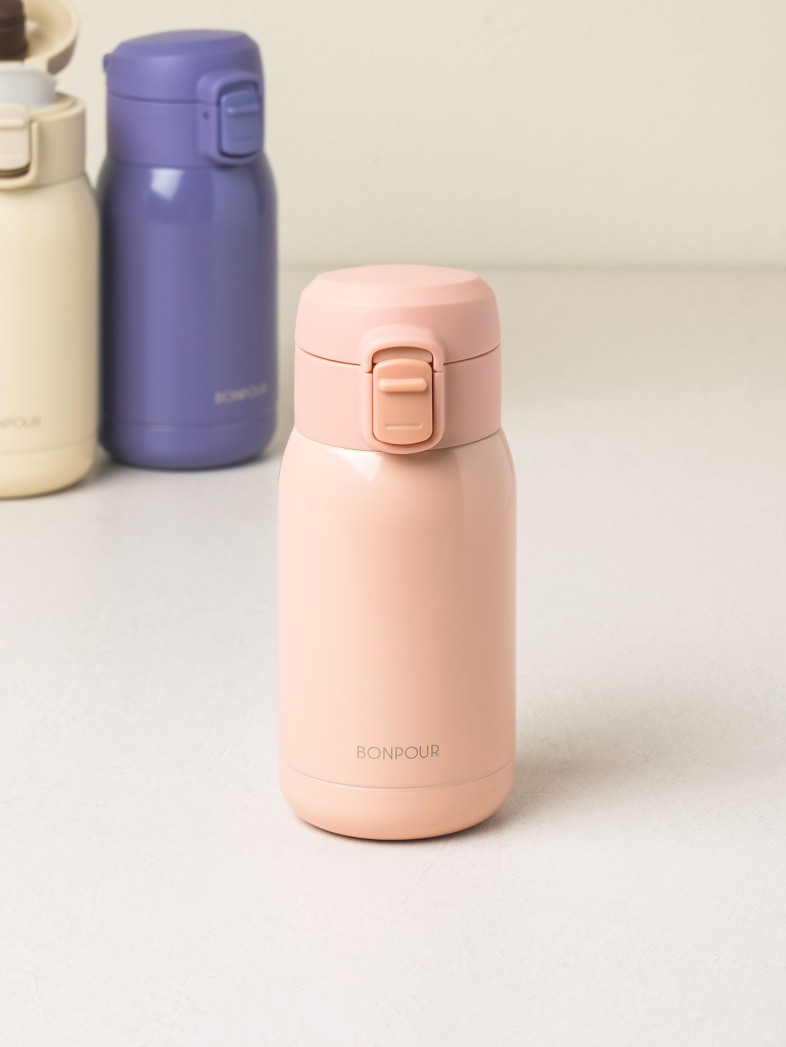 원터치 심플 보온병 260 ml 핑크
