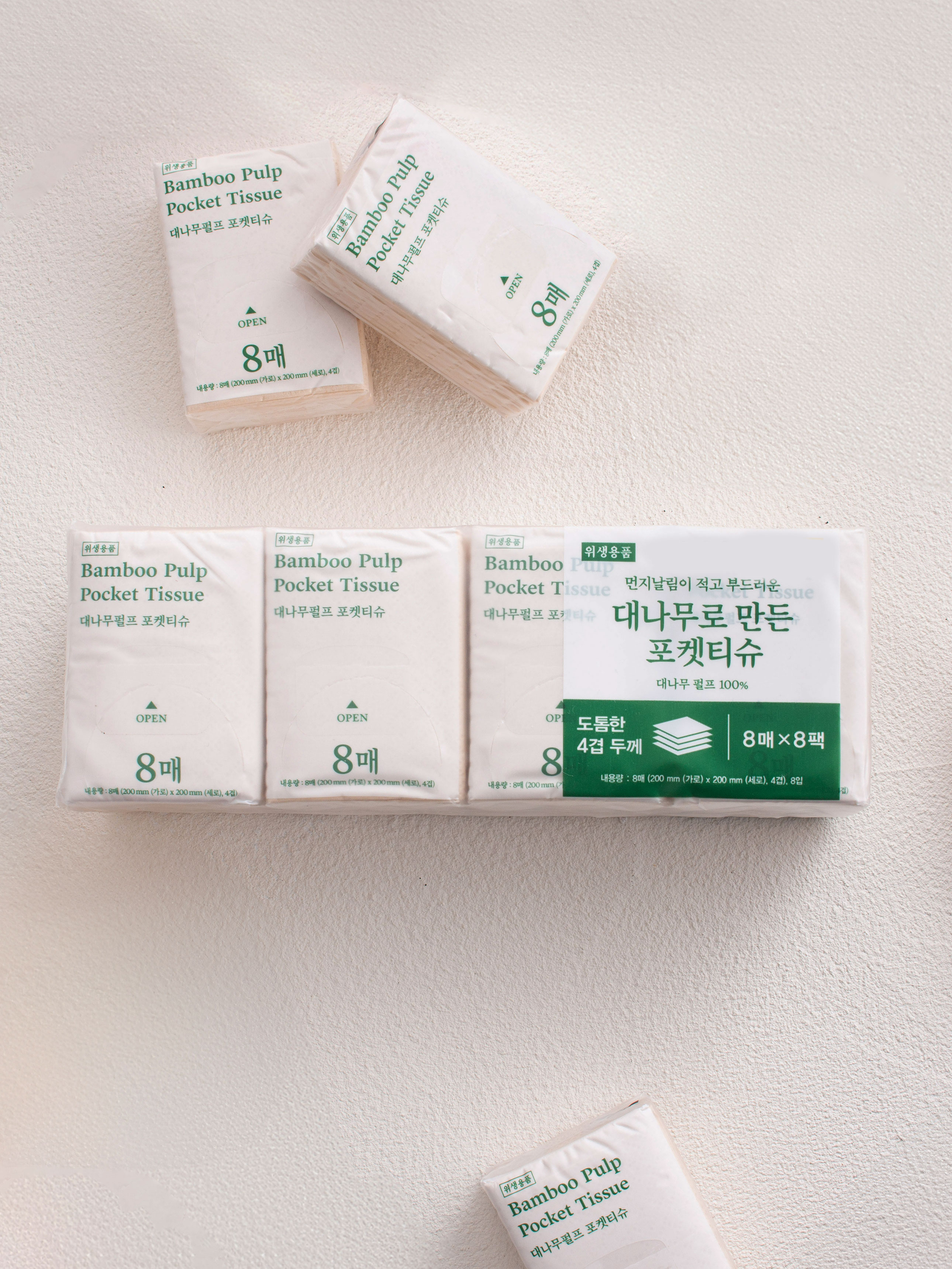대나무 펄프 포켓 티슈 8개입