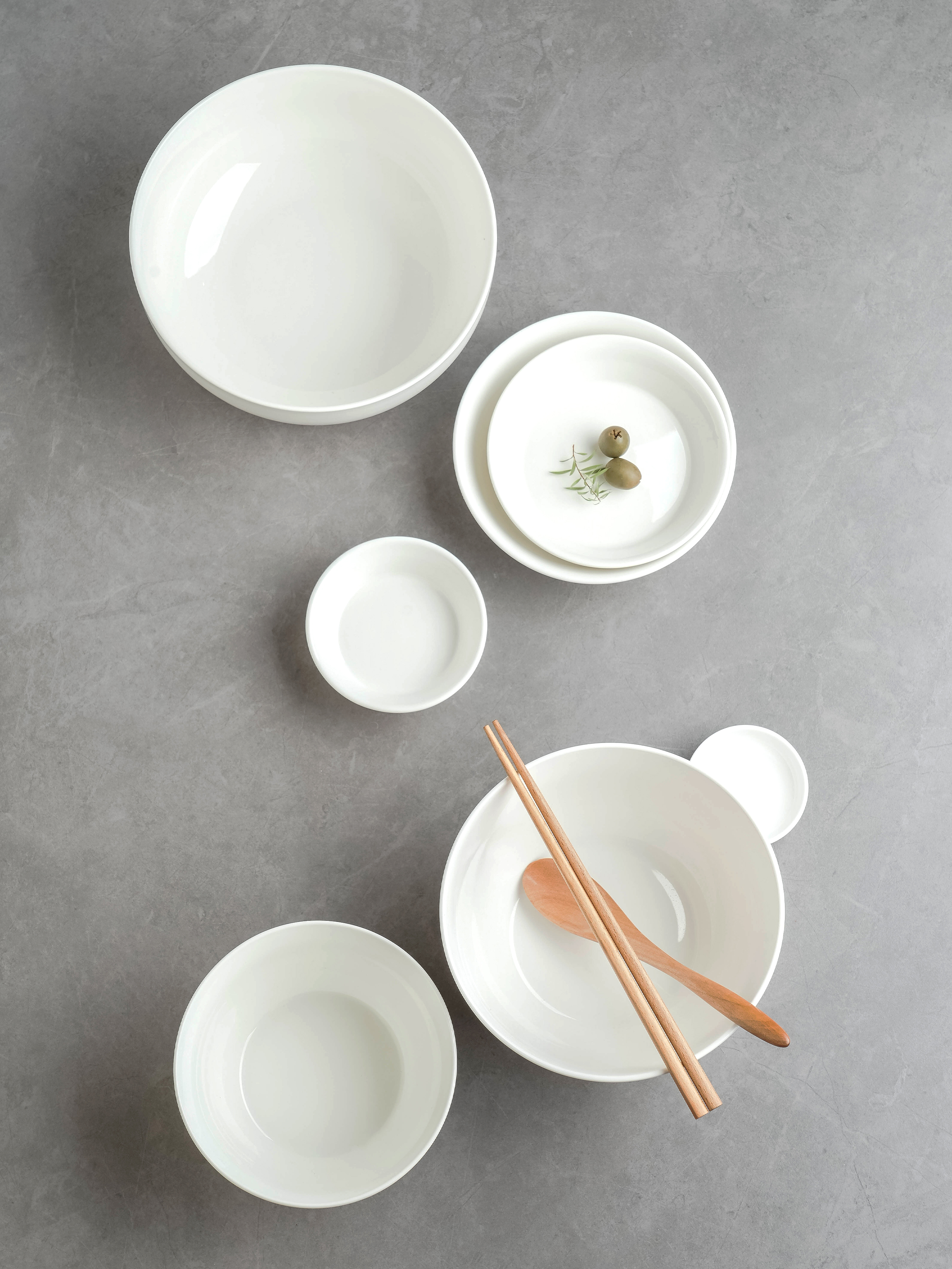 화이트 U형 작은 면기 17.5 cm