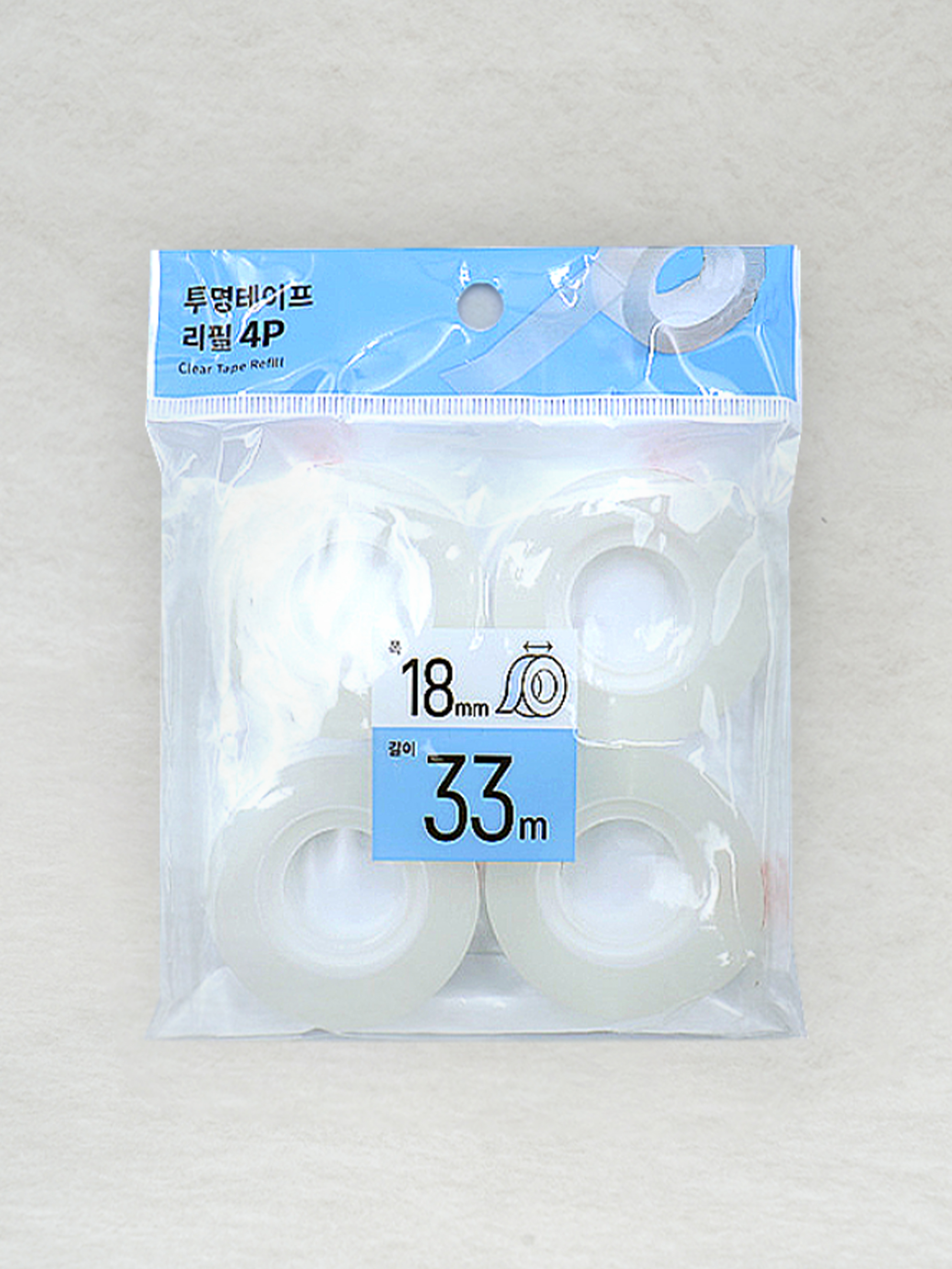 투명 테이프 18 mm X 33 m 4개입
