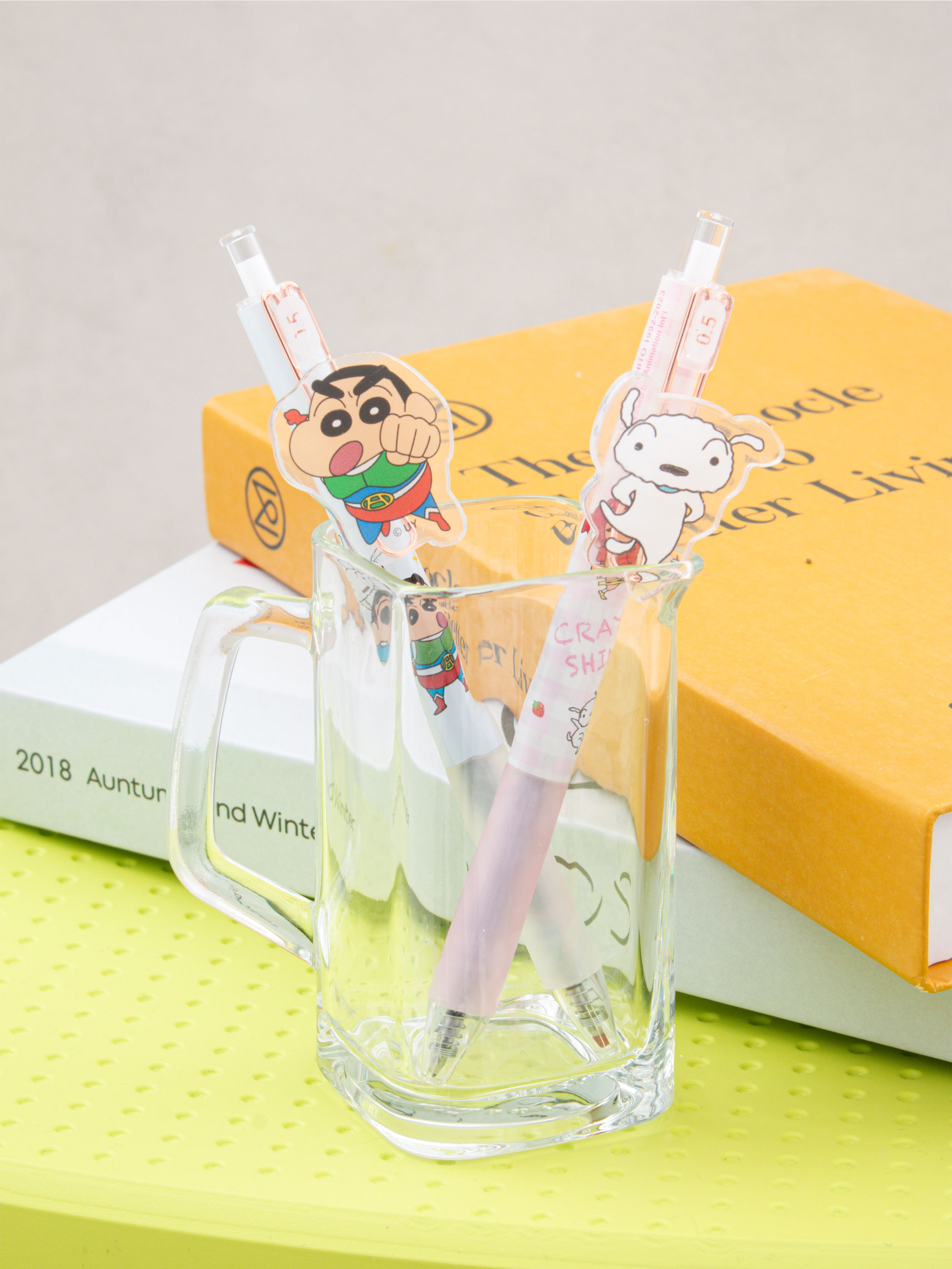 짱구 아크릴 장식 볼펜 짱구＆액션가면 흑색 0.5mm