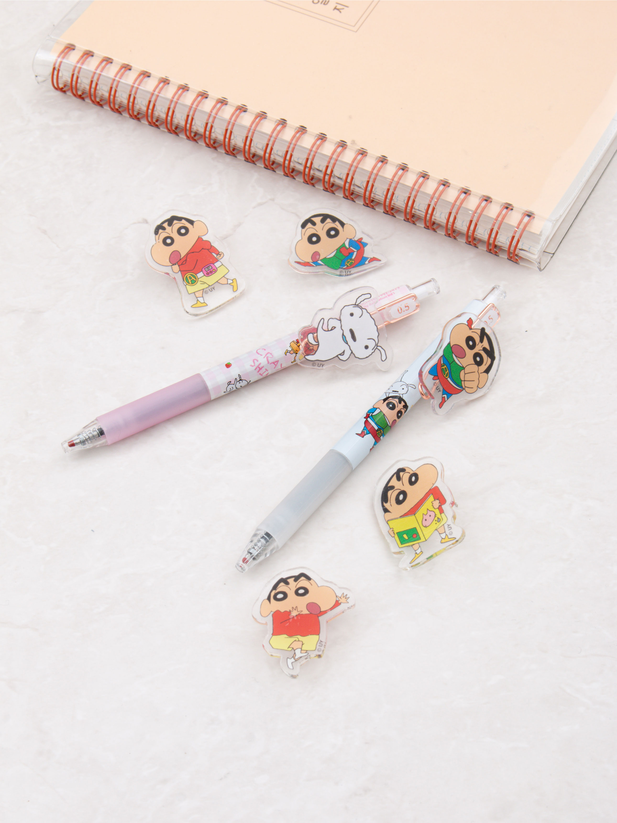 짱구 아크릴 장식 볼펜 짱구＆액션가면 흑색 0.5mm