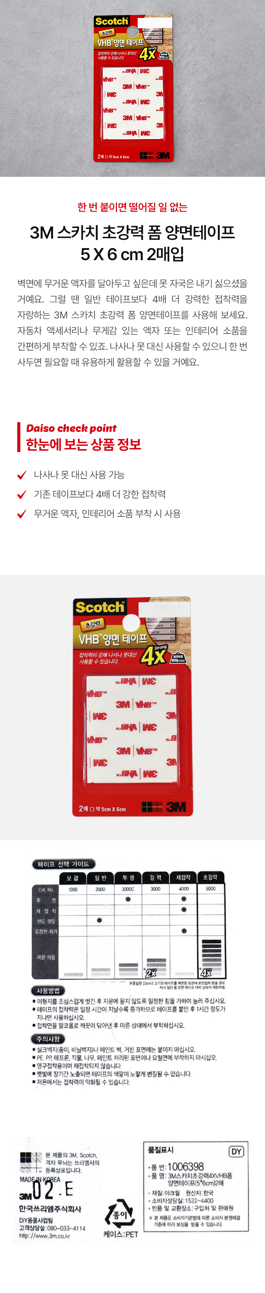 Двусторонняя пенная лента 3M Scotch 5х6 см 2 шт.