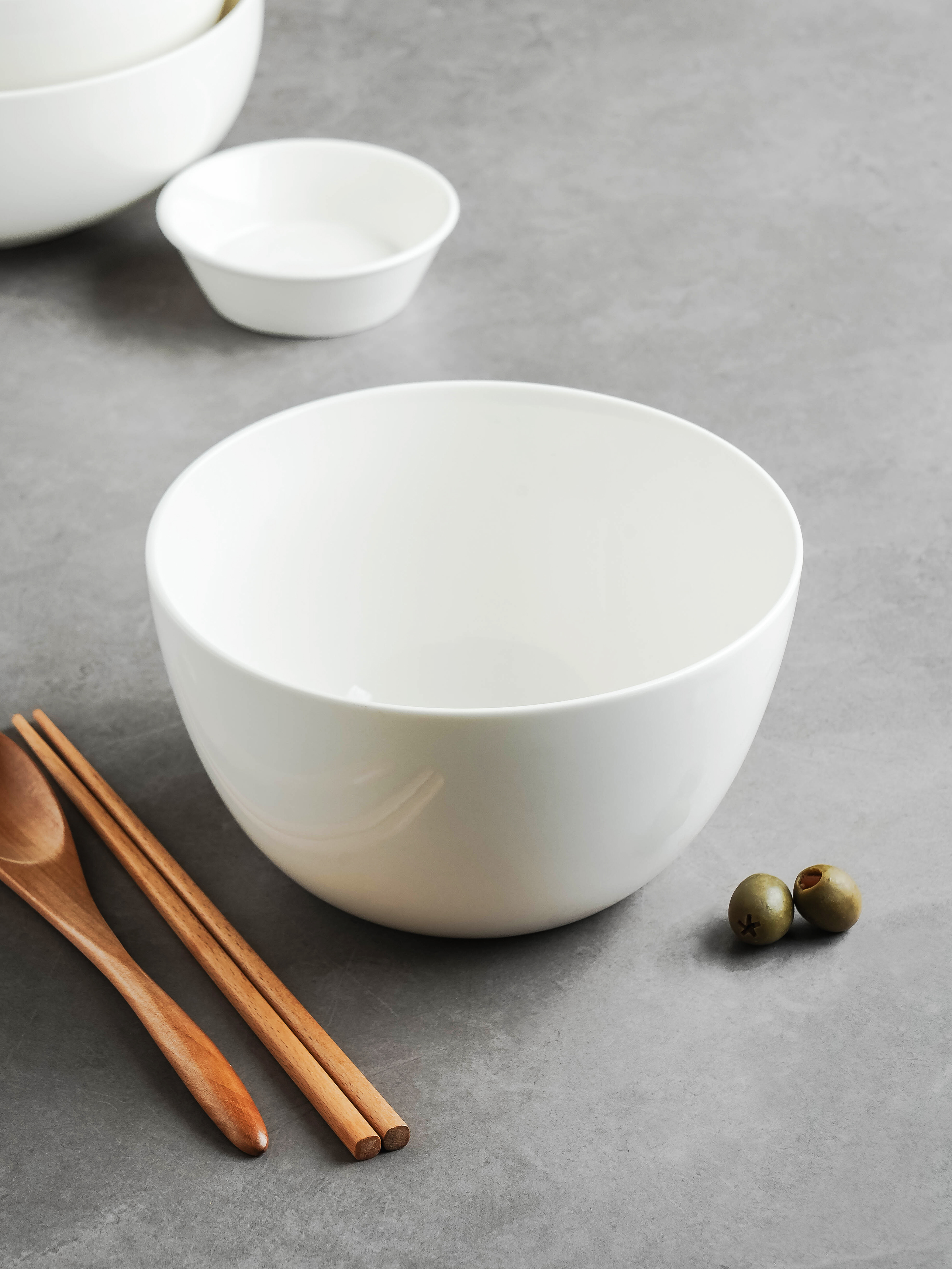 화이트 U형 작은 면기 17.5 cm
