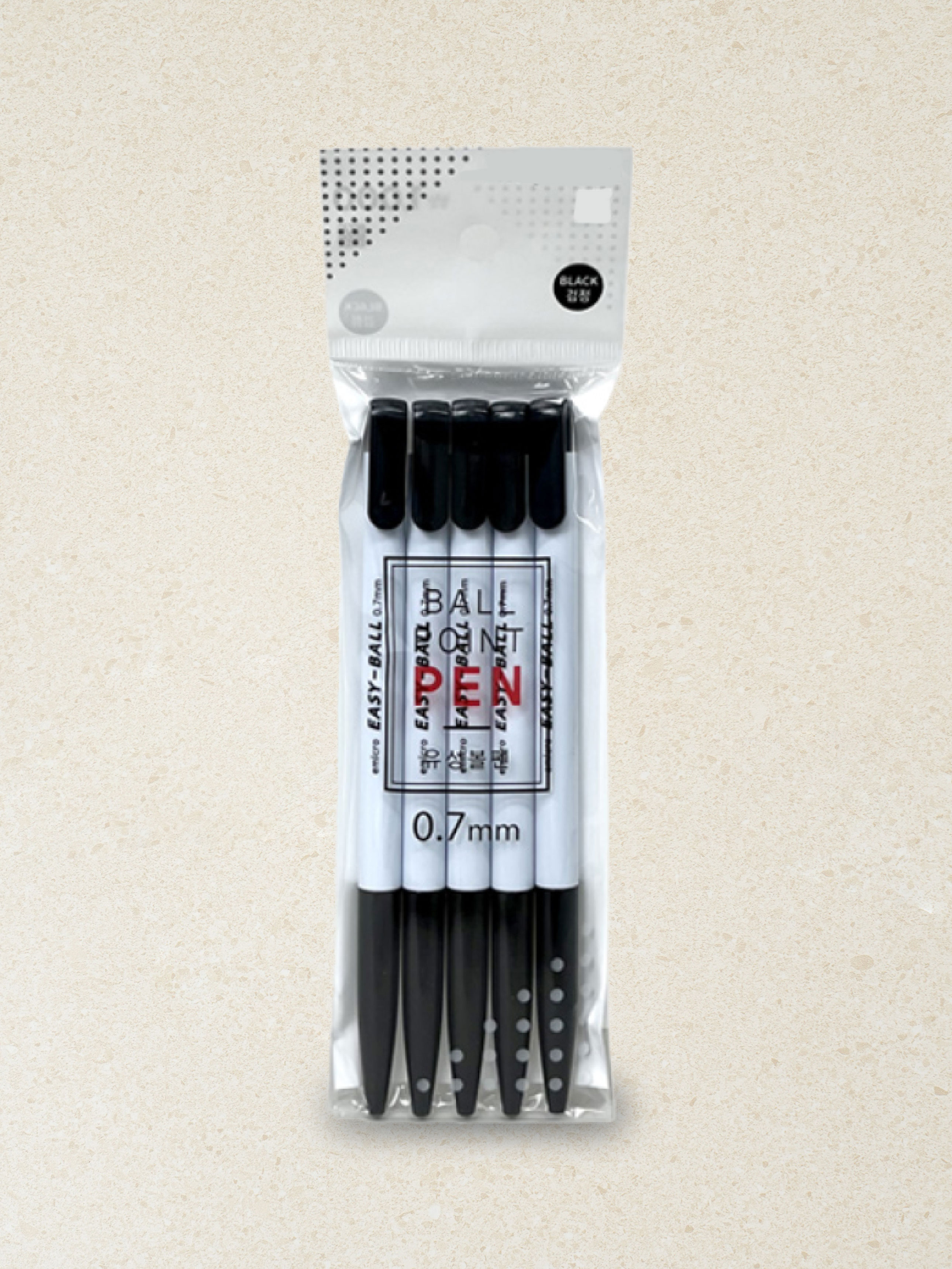 이지볼 유성펜 흑색 0.7mm 5개입