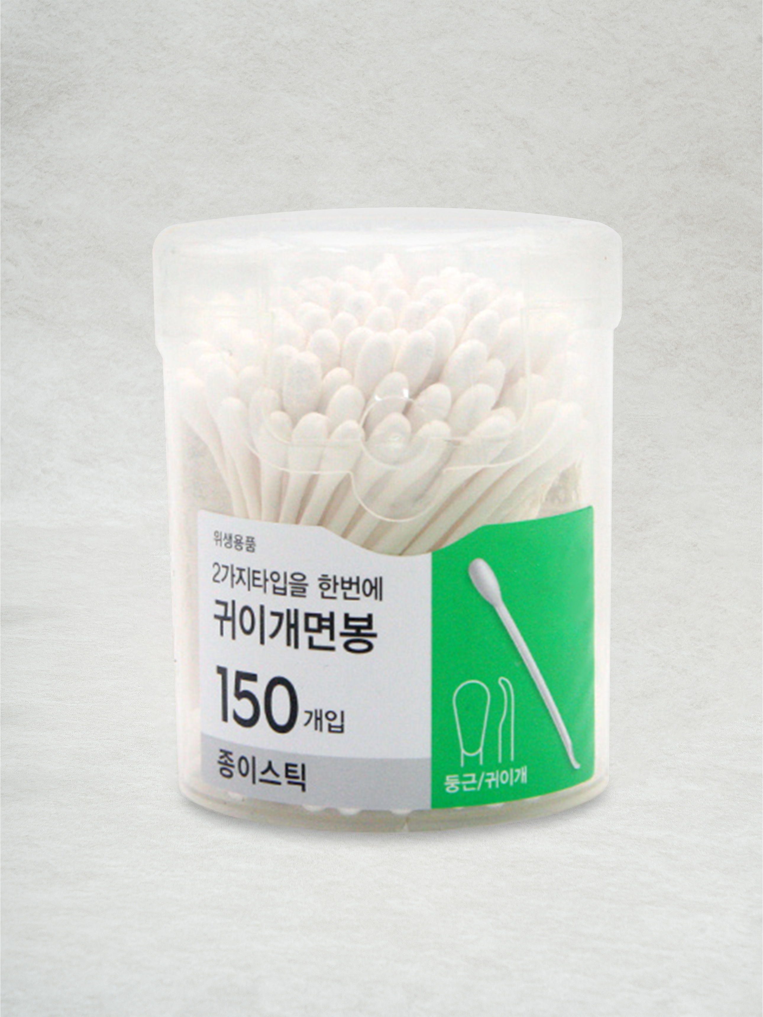 원터치케이스 귀이개 종이 면봉 150P