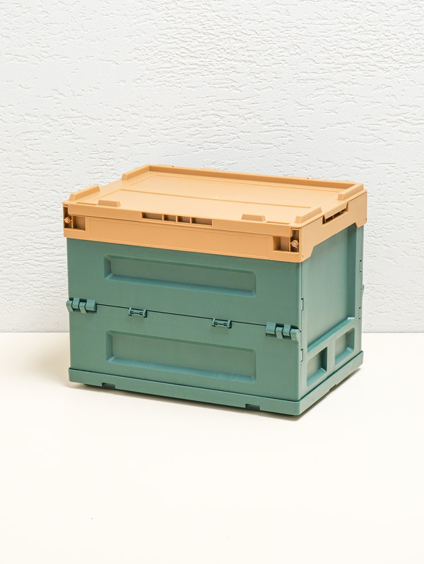 접이식 폴딩 박스 36 X 26 X 27 cm 브라운＆그린_thumb_0