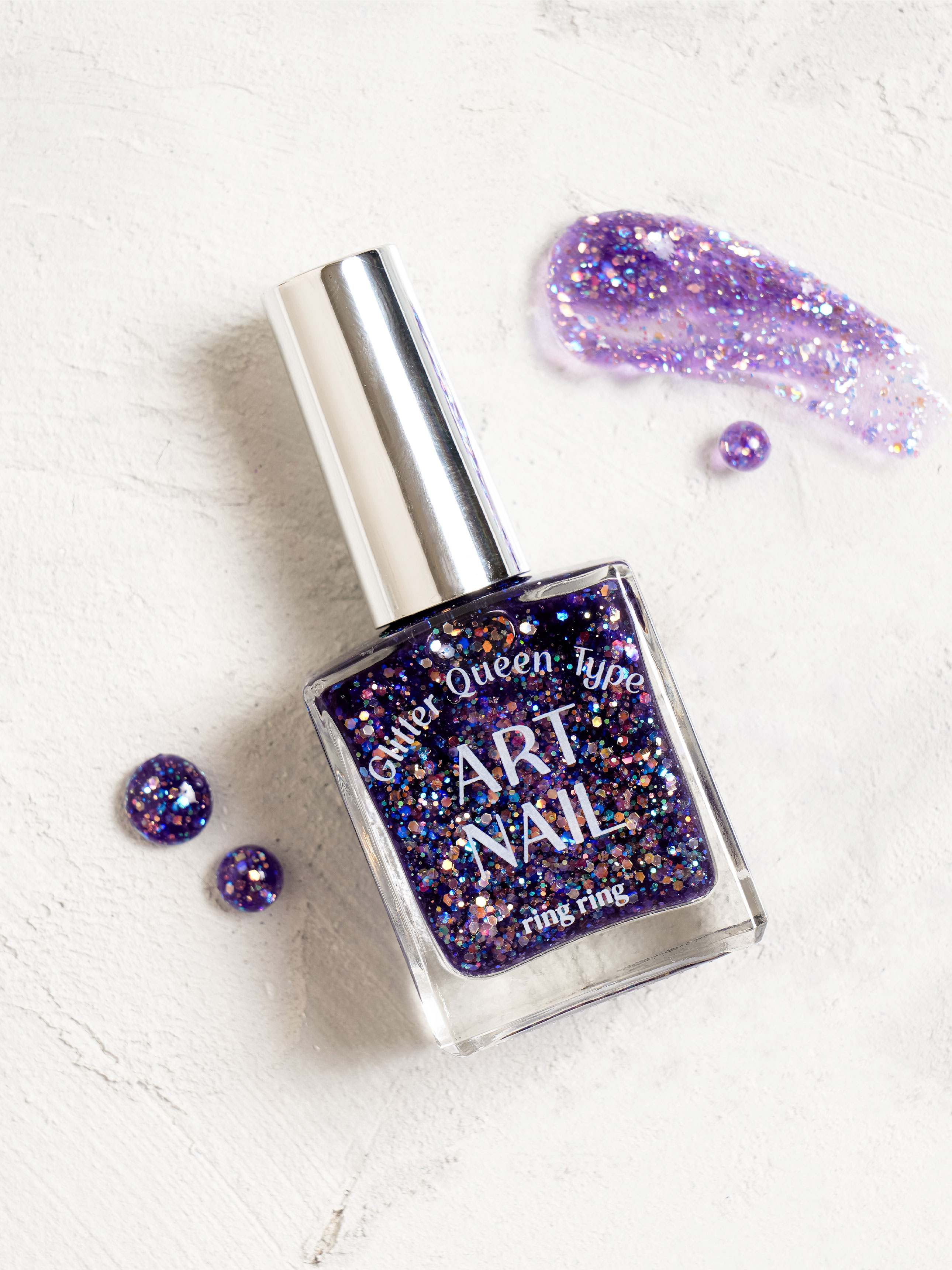 RingRing Лак для ногтей 13 мл Glitter Queen темно-синий
