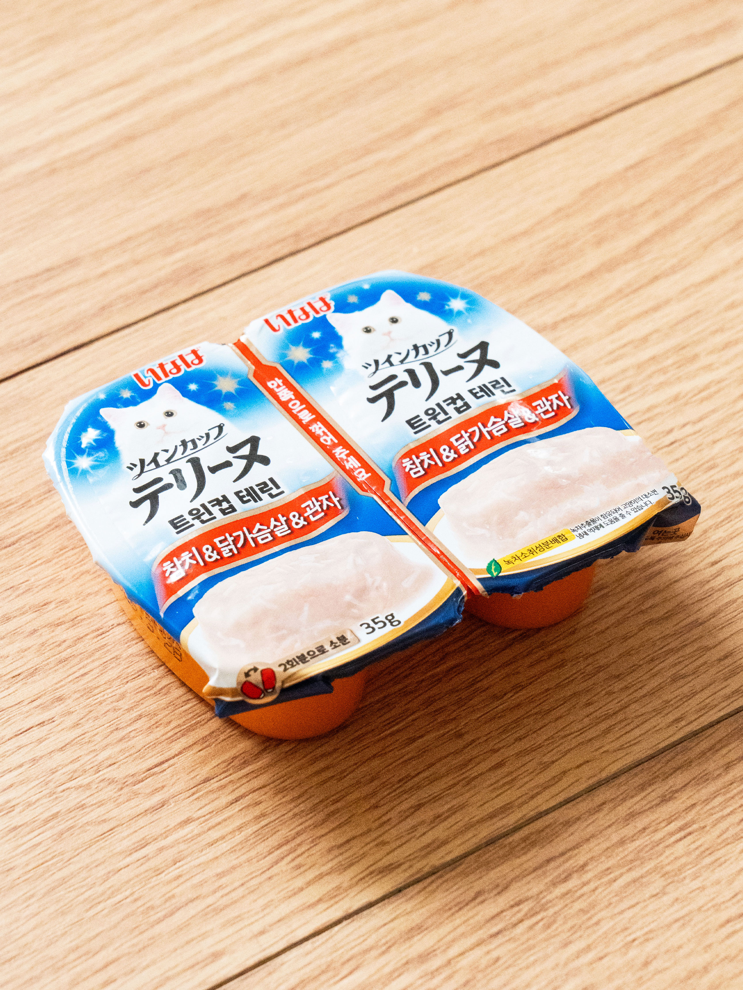 [펫] 이나바 트윈컵 테린 참치＆닭가슴살＆관자 35 g X 2개입
