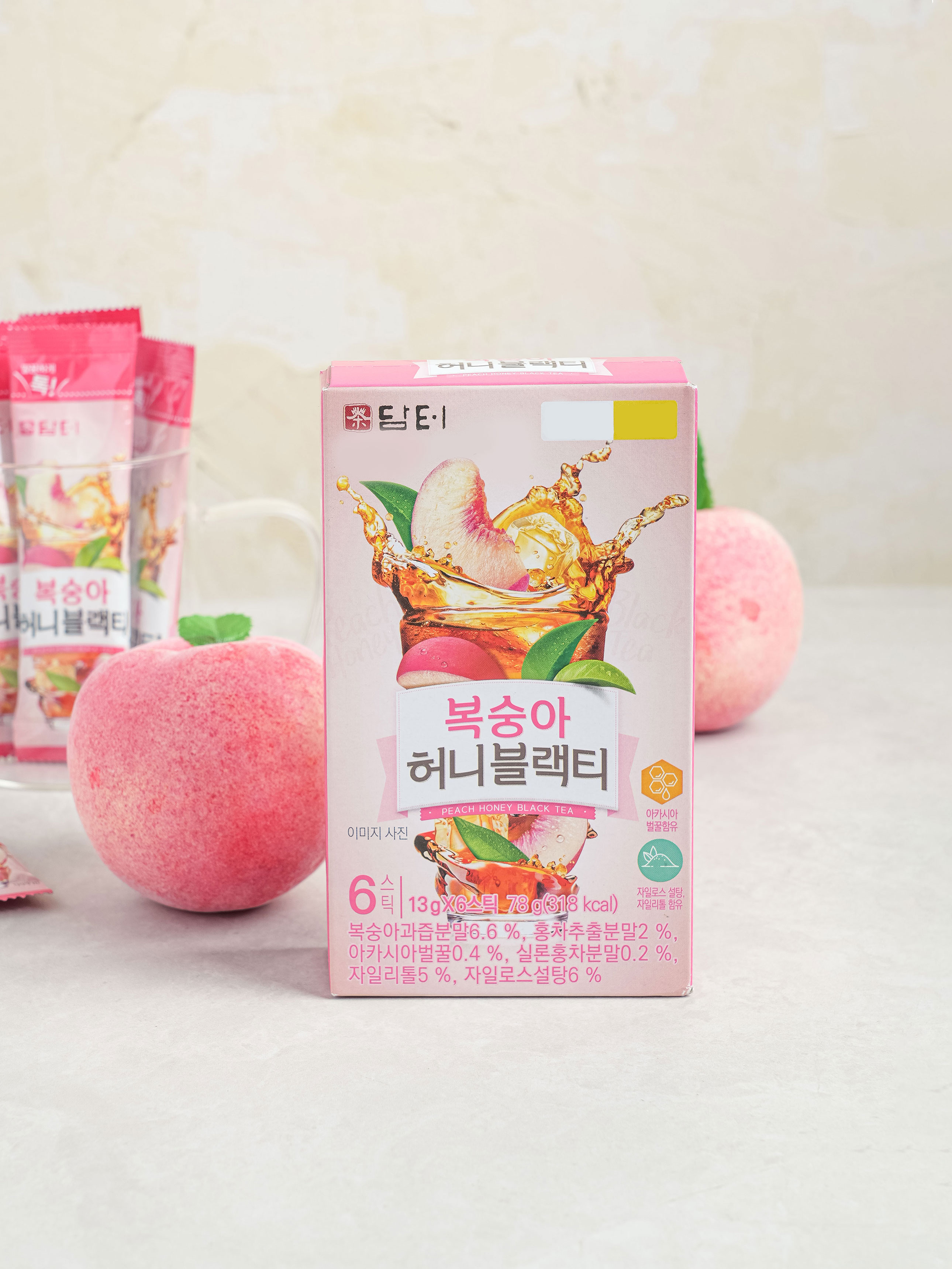 담터 복숭아 허니 블랙티 13 g X 6개입