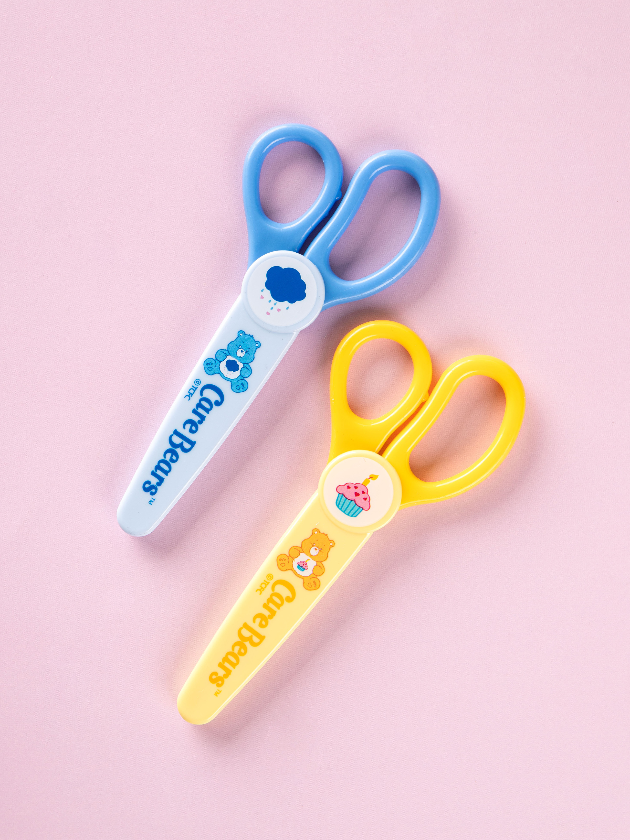 케어베어 안전 캡 가위 블루＆옐로우 2개 세트