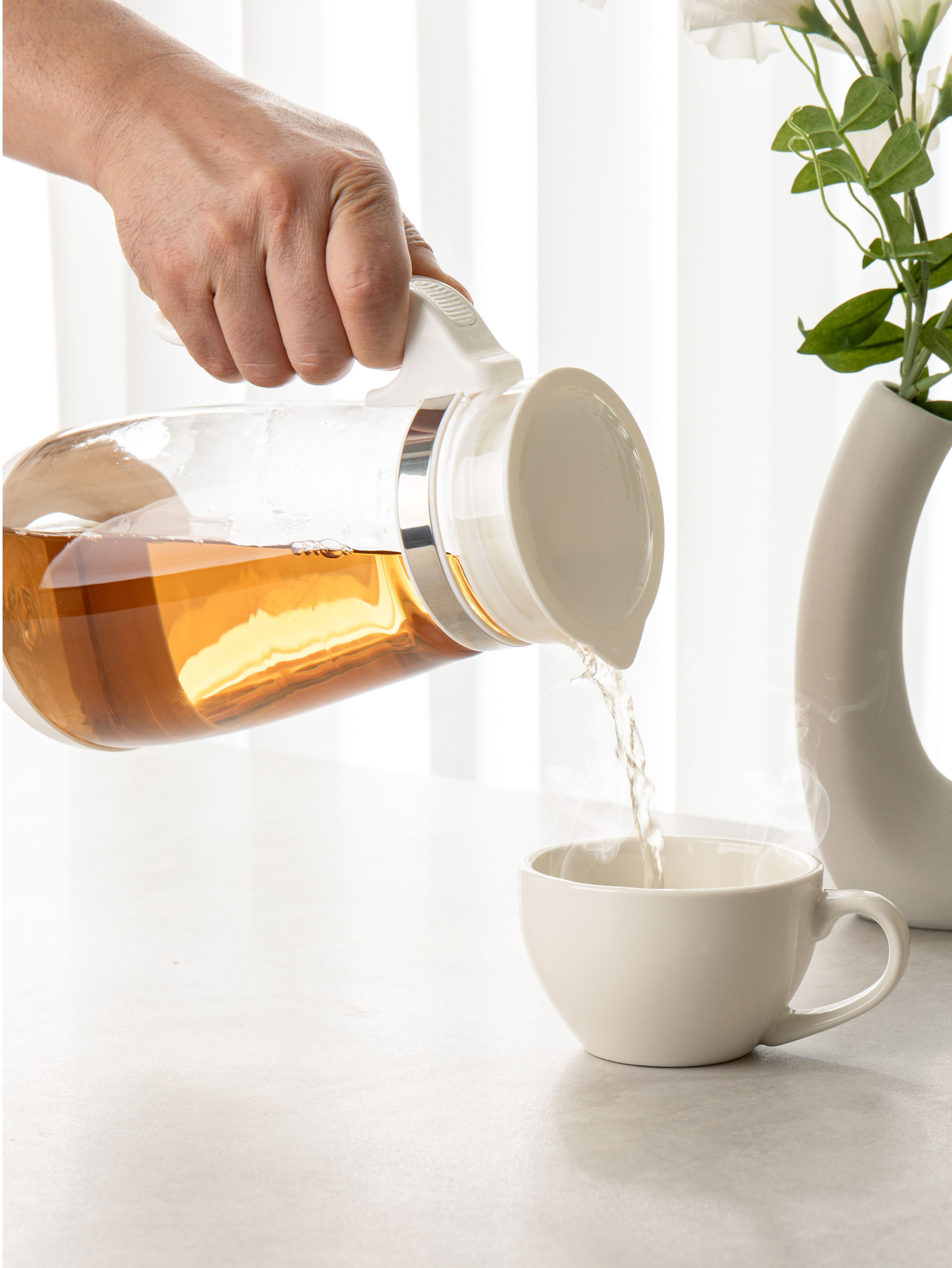 손잡이 내열 유리 물병 1.5 L