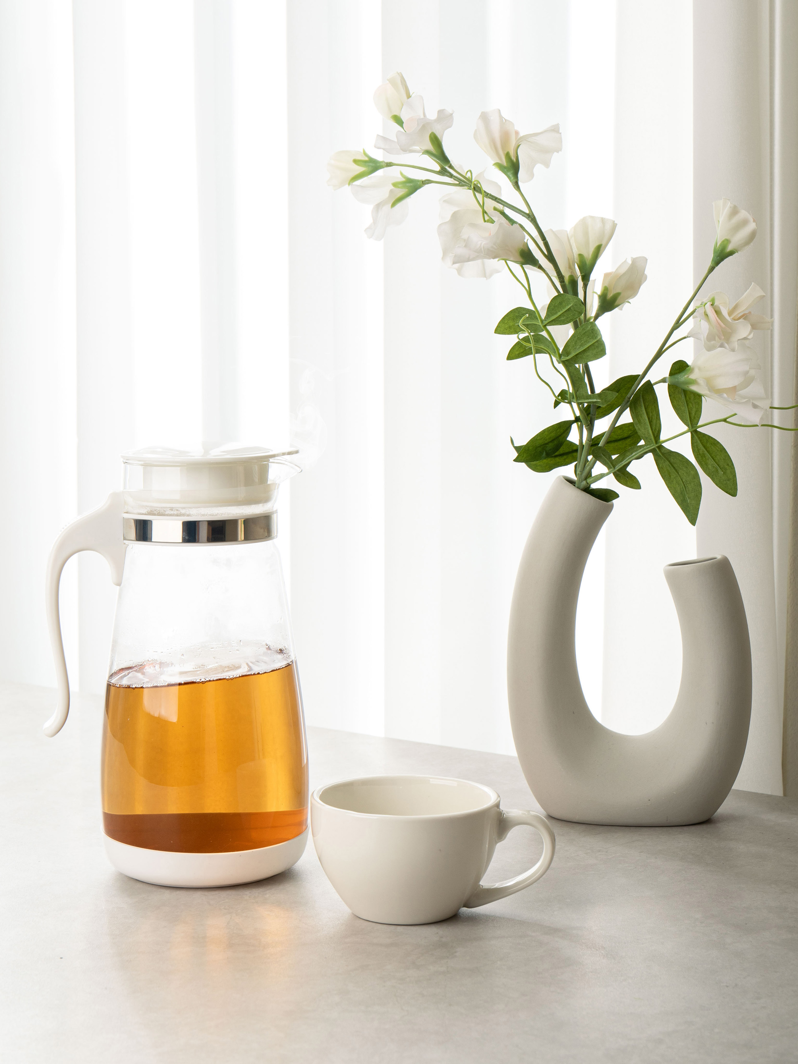 손잡이 내열 유리 물병 1.5 L