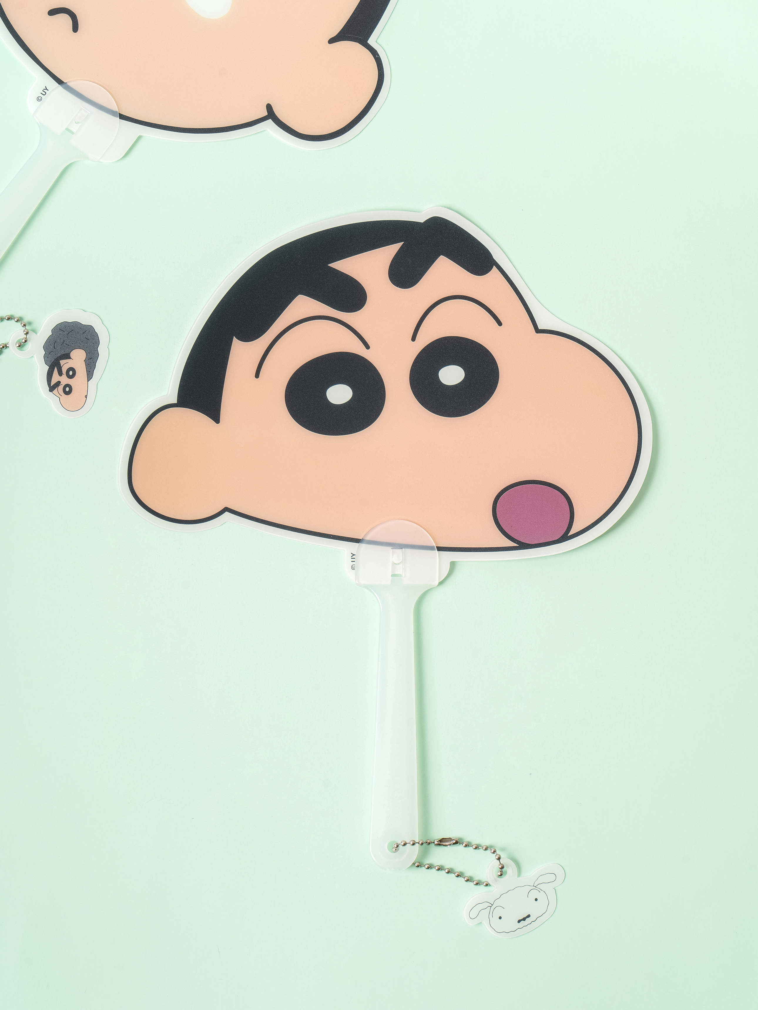 짱구 모양 키링 부채