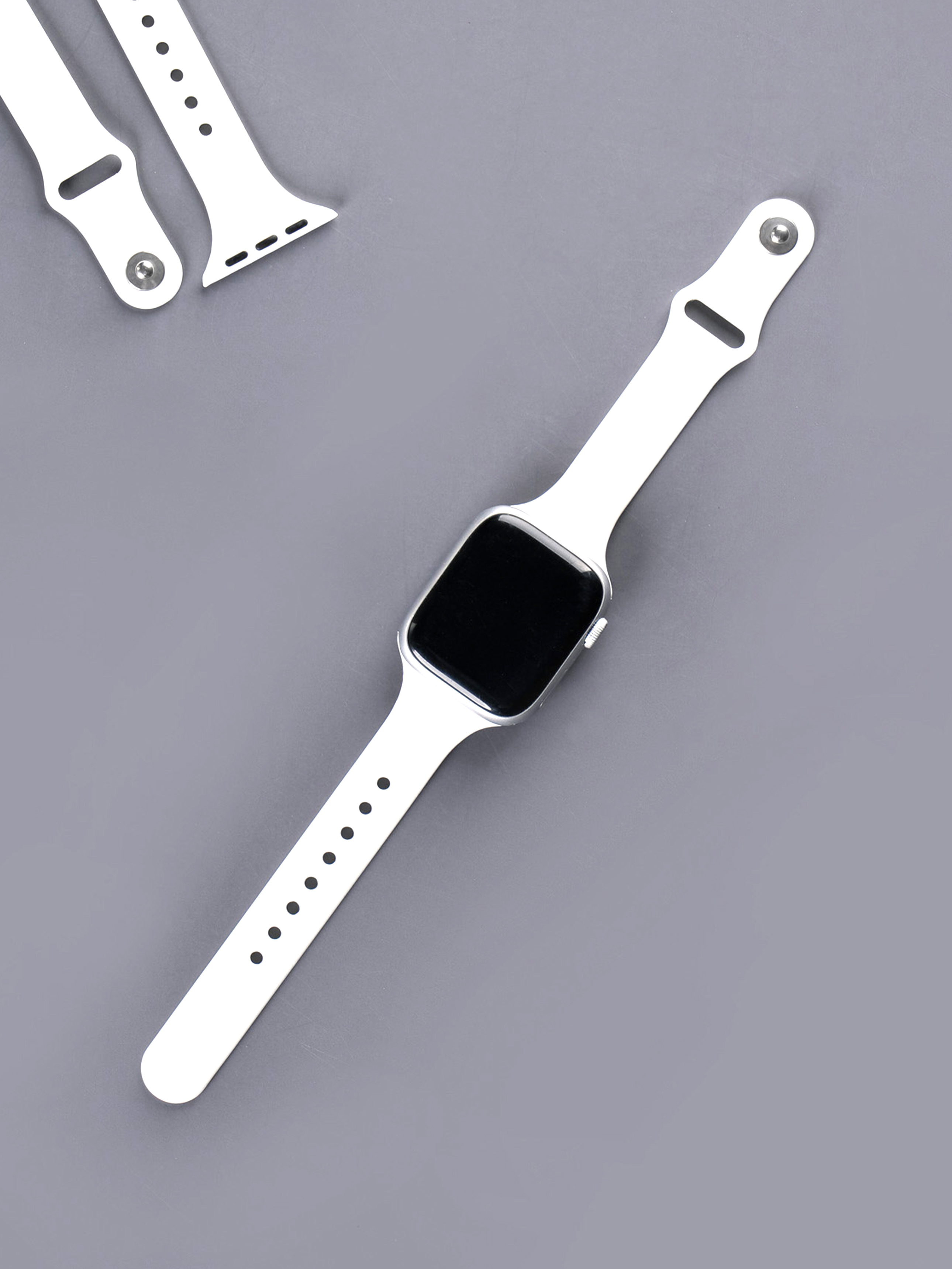 애플워치 호환용 실리콘 스트랩 38, 40, 41 mm 화이트