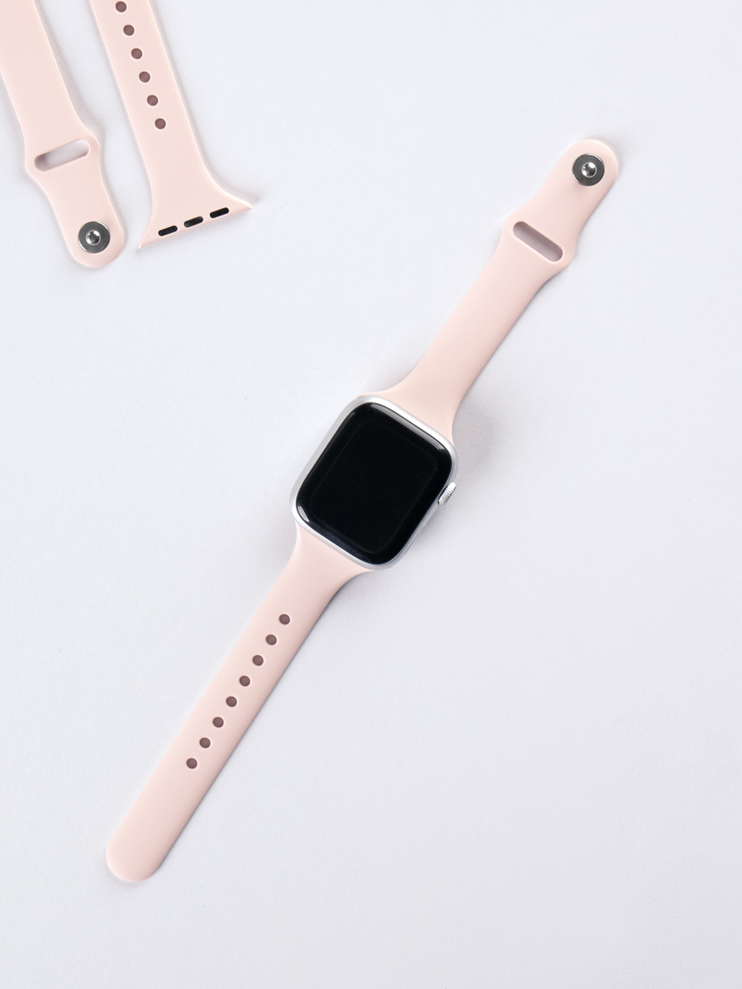 애플워치 호환용 실리콘 스트랩 38, 40, 41 mm 핑크