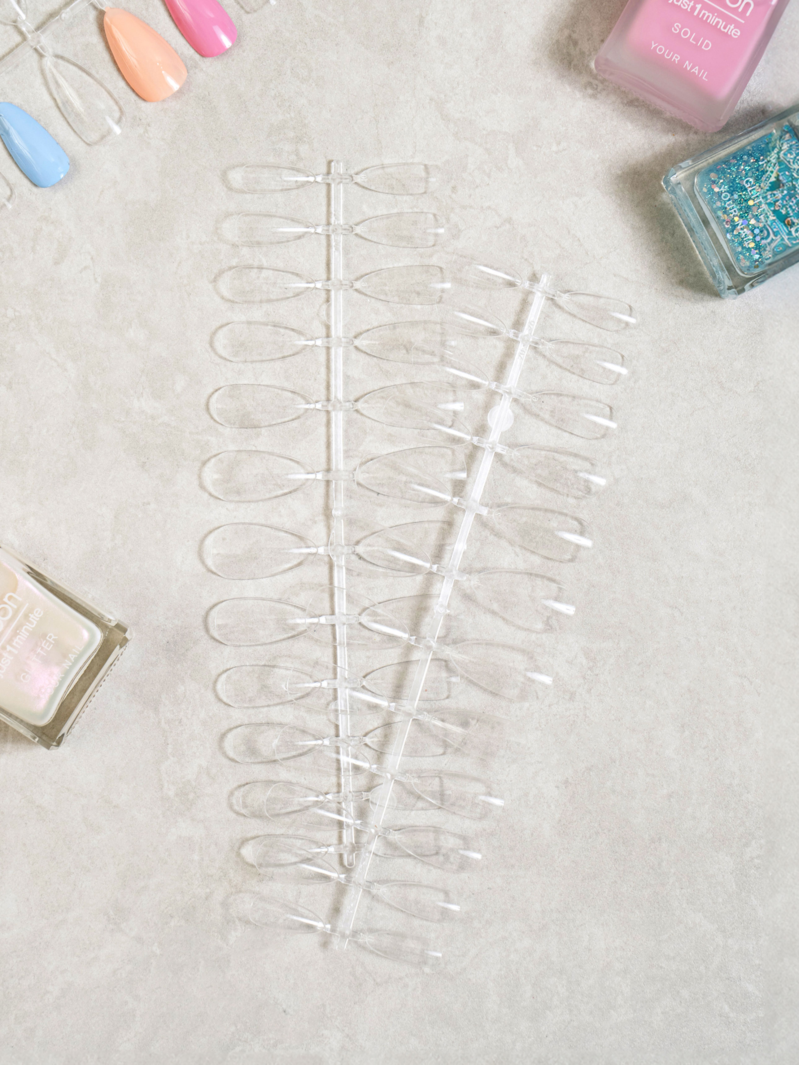 아몬드 클리어 네일 팁 72개입