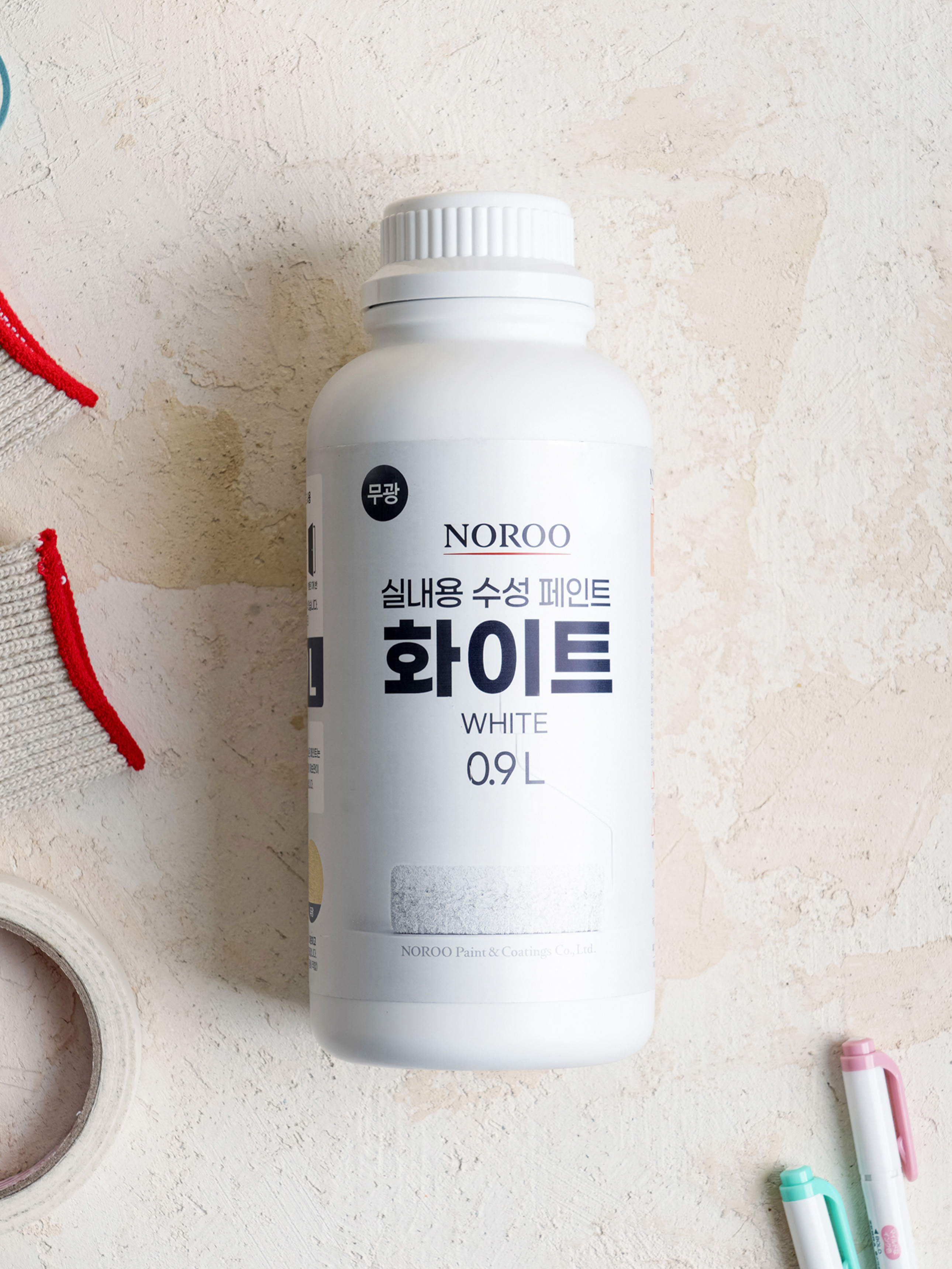 노루 벽면용 페인트 화이트 0.9L
