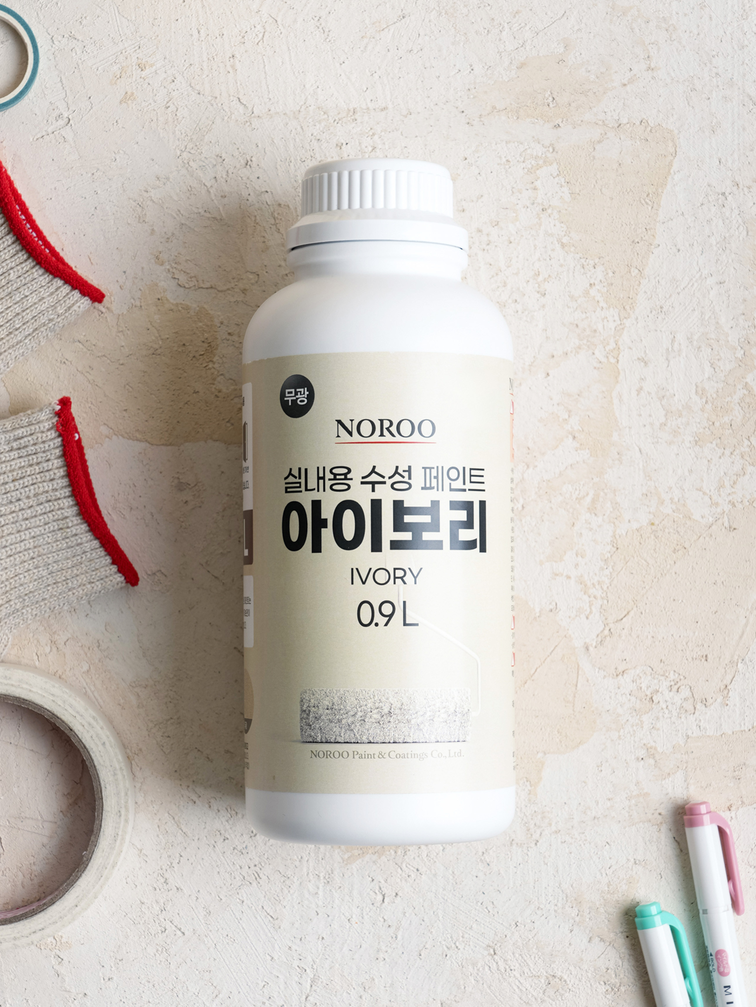 노루 벽면용 페인트 아이보리 0.9L
