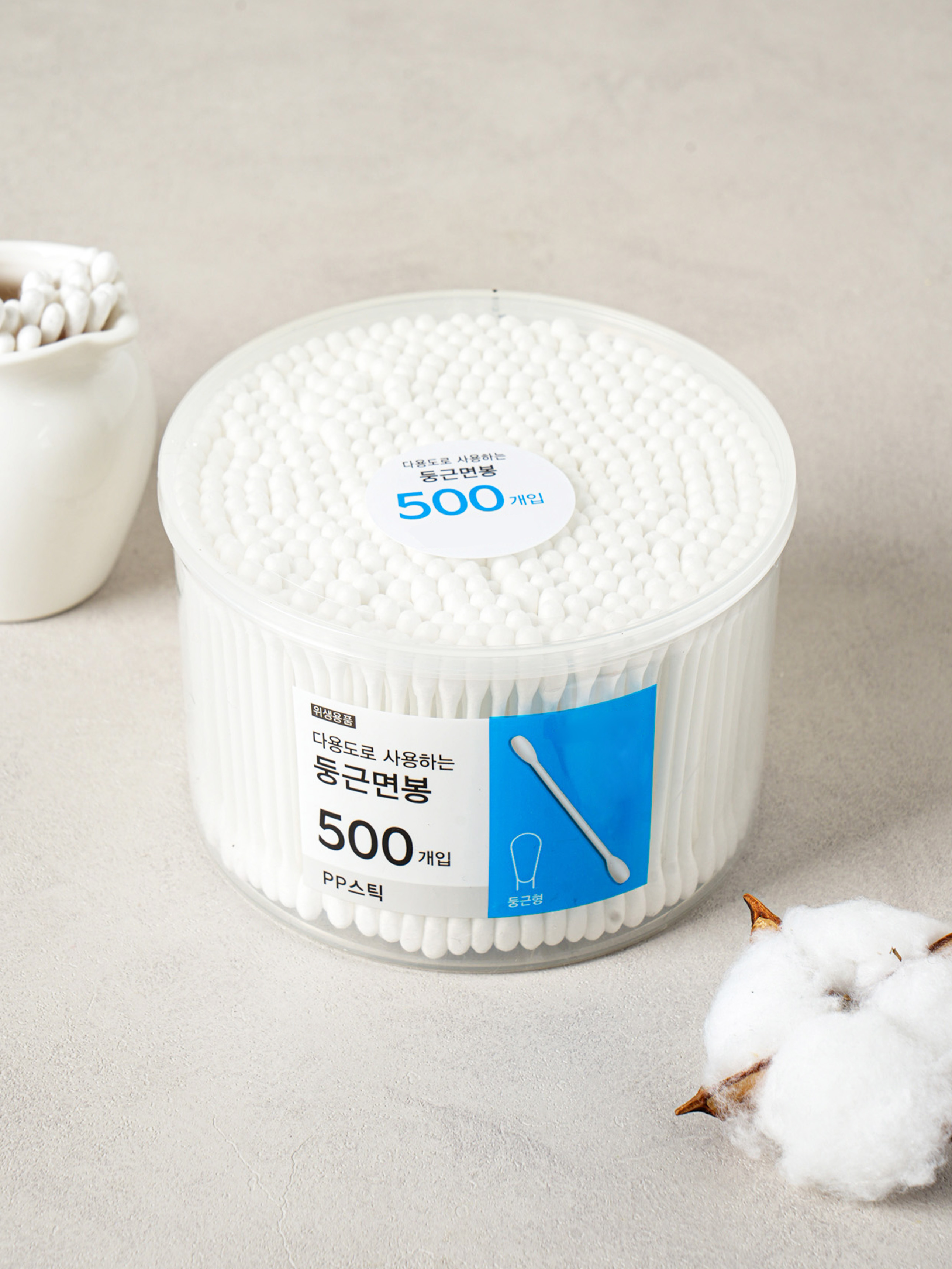 PP 스틱 둥근 면봉 500개입