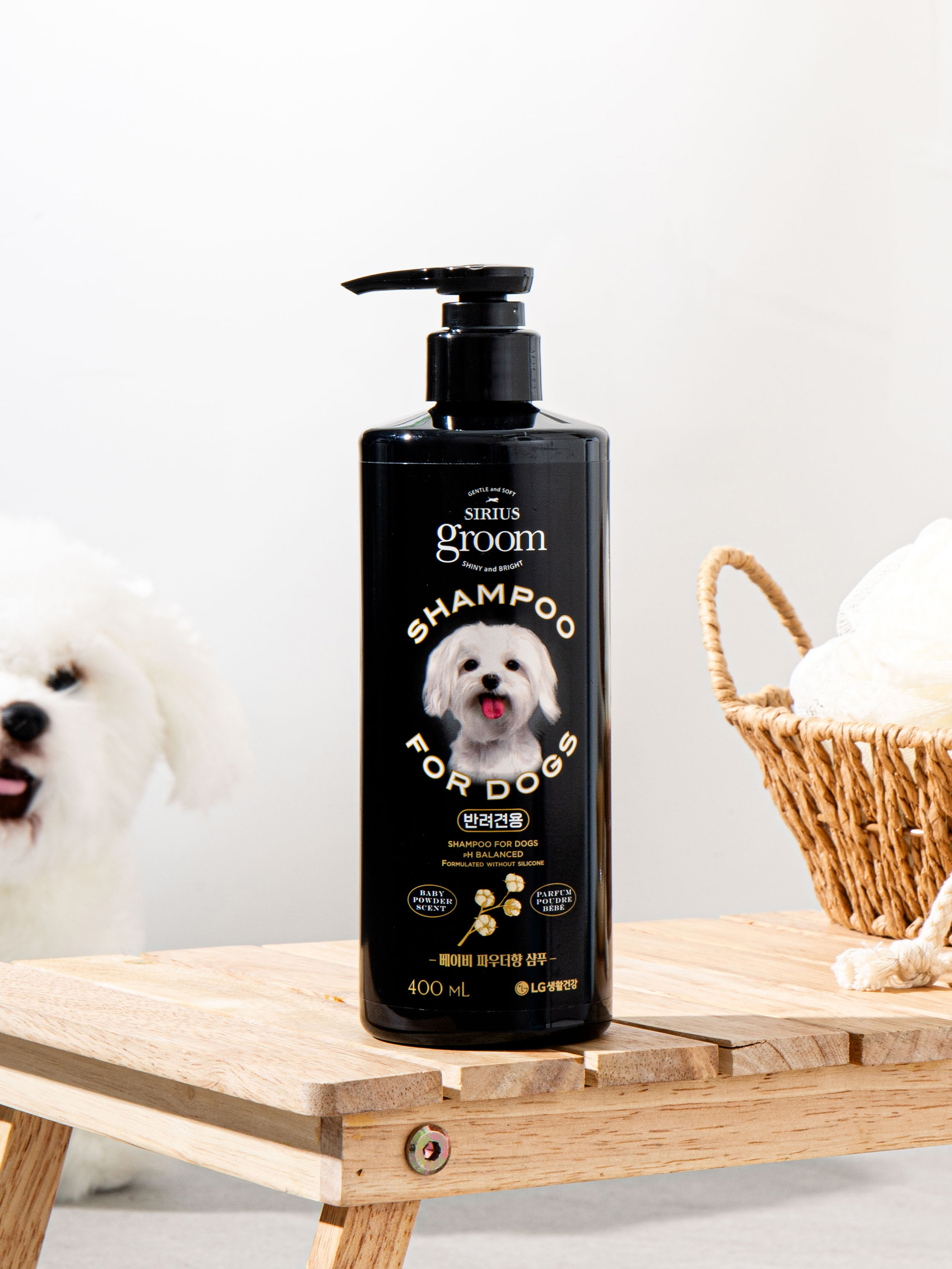 [펫]  LG시리우스그룸 베이비파우더향 샴푸 400ml