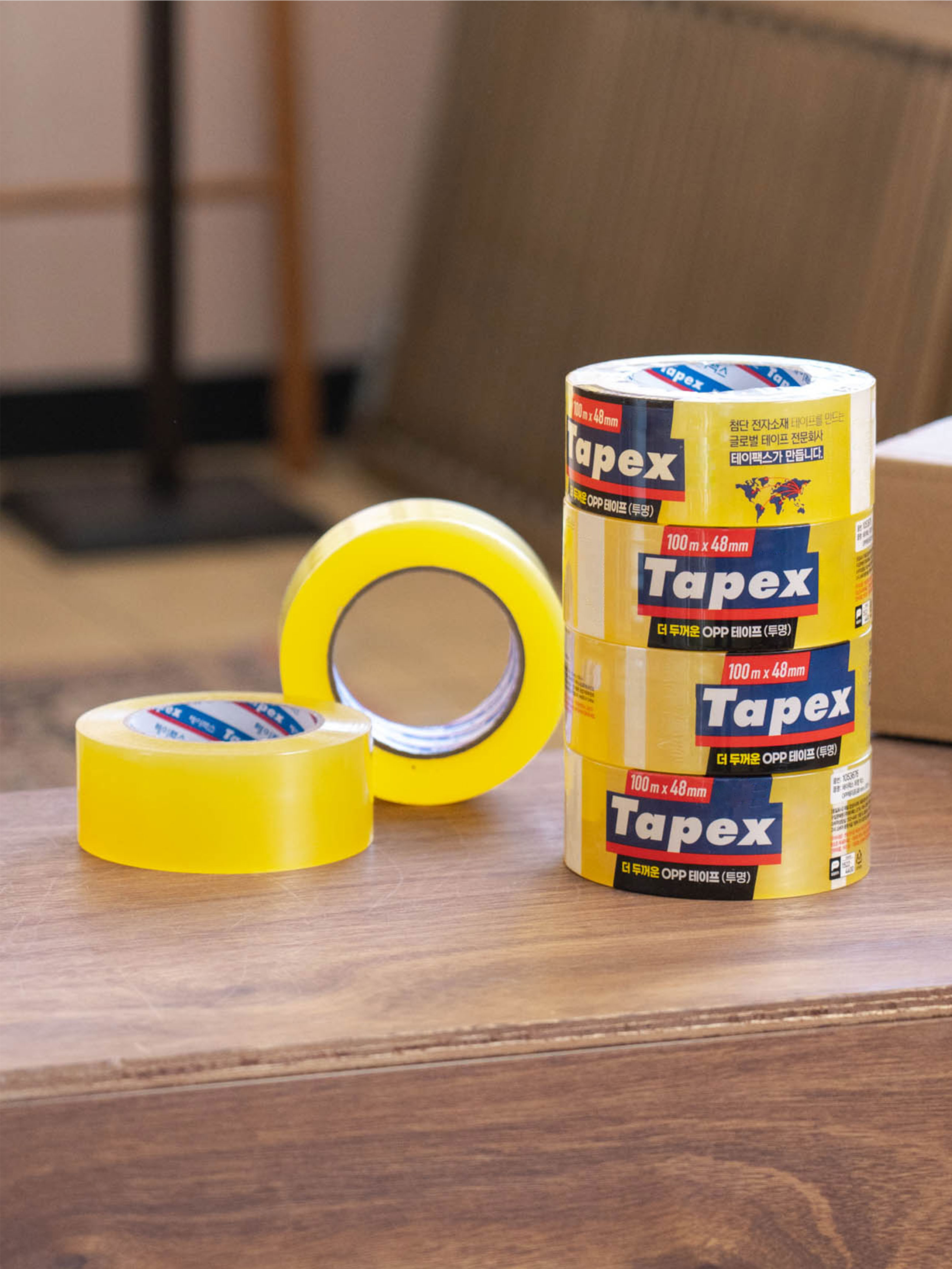 테이팩스 OPP 테이프 48 mm X 100 m 투명