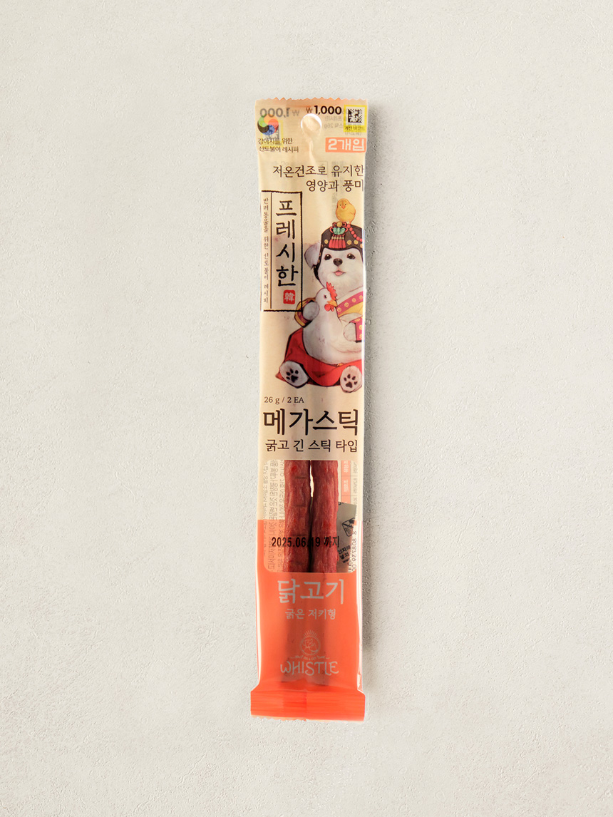 [펫] 휘슬 프레시한 저키 메가스틱 닭고기 26 g