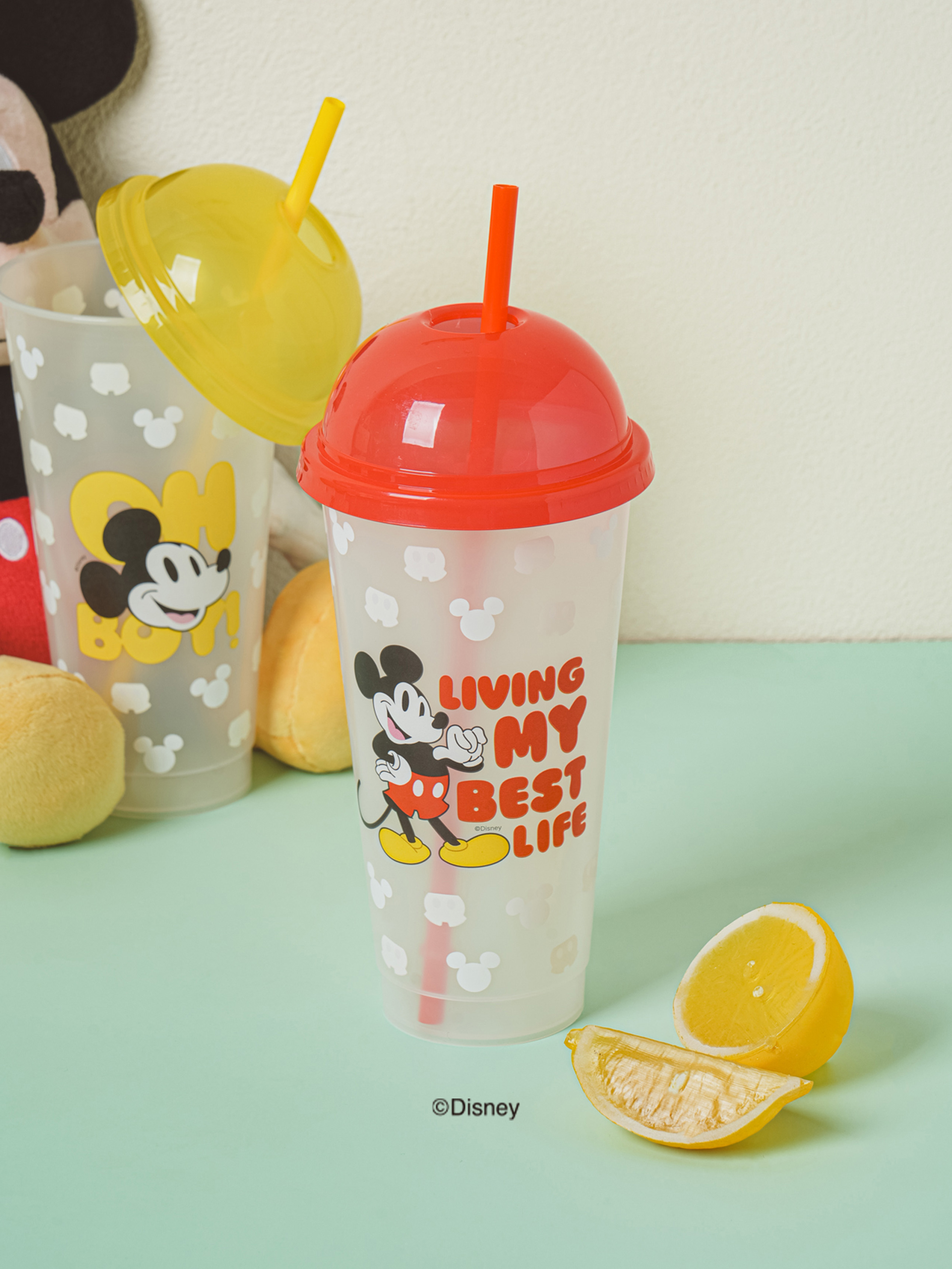 디즈니 미키프렌즈 변온 컬러 빨대 컵 740 ml