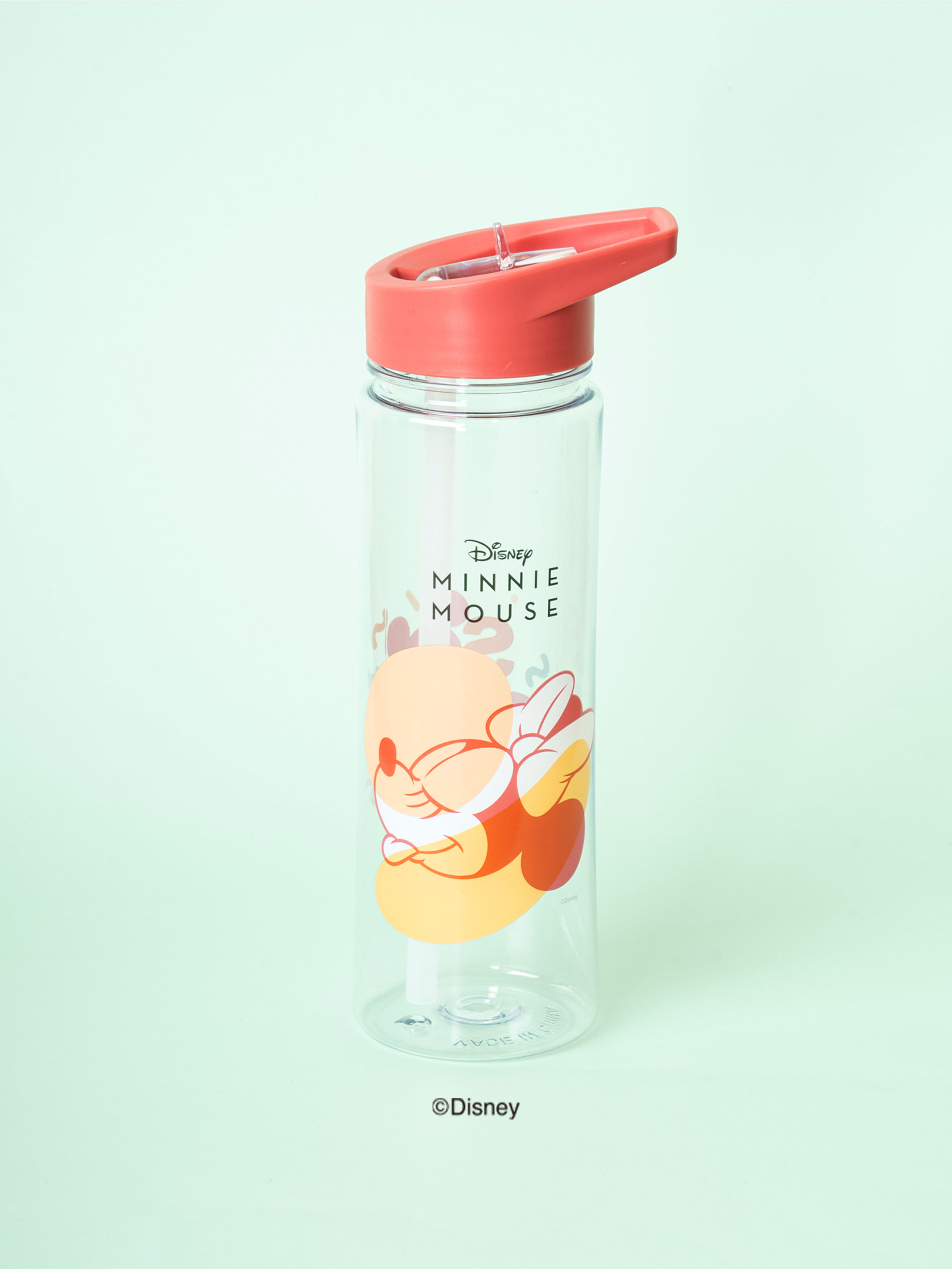 미키＆미니 빨대 물병 600 ml 레드