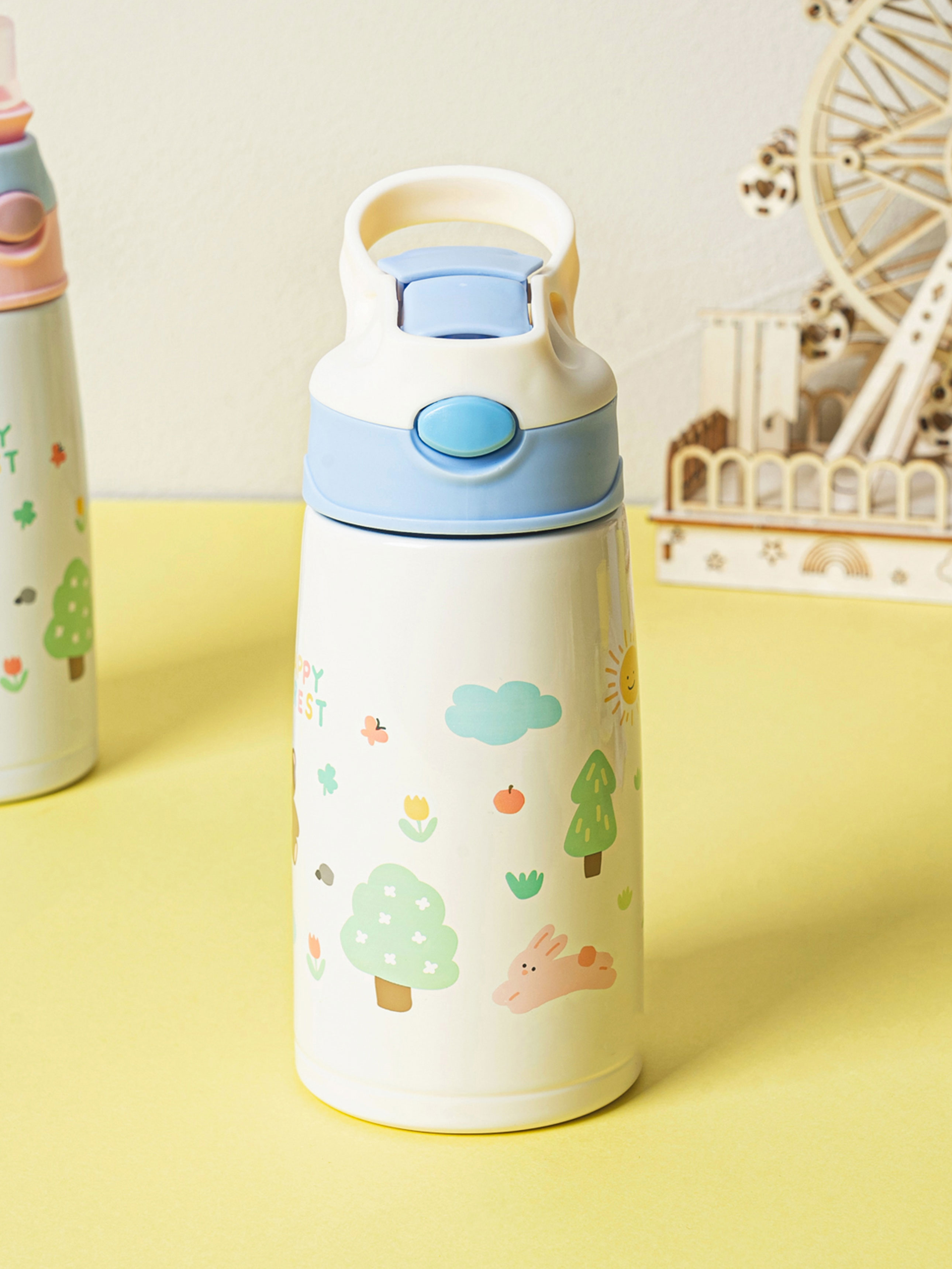 핸디형 원터치 빨대 스테인리스 텀블러 400 ml
