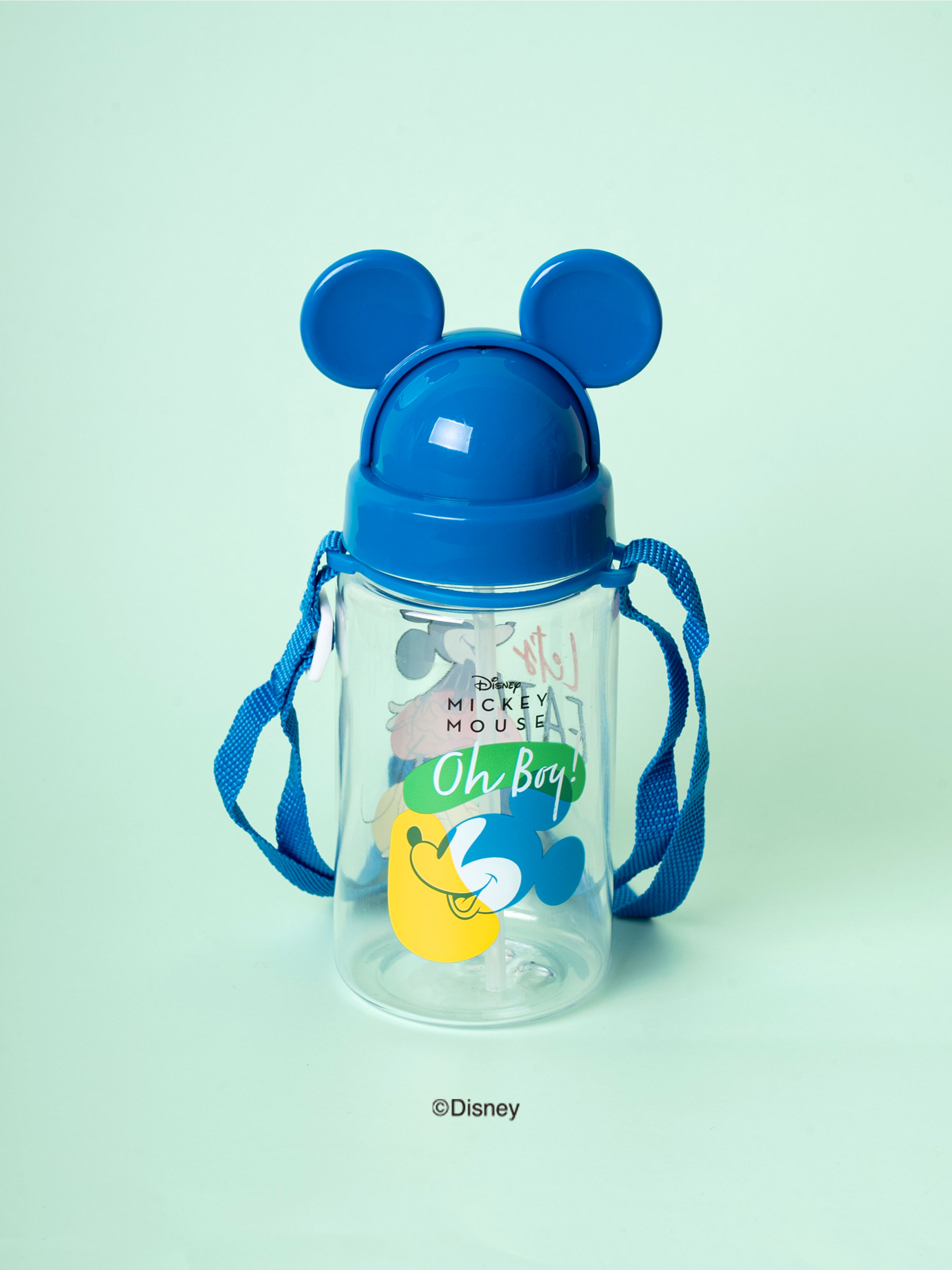미키 빨대 물병 350 ml 블루