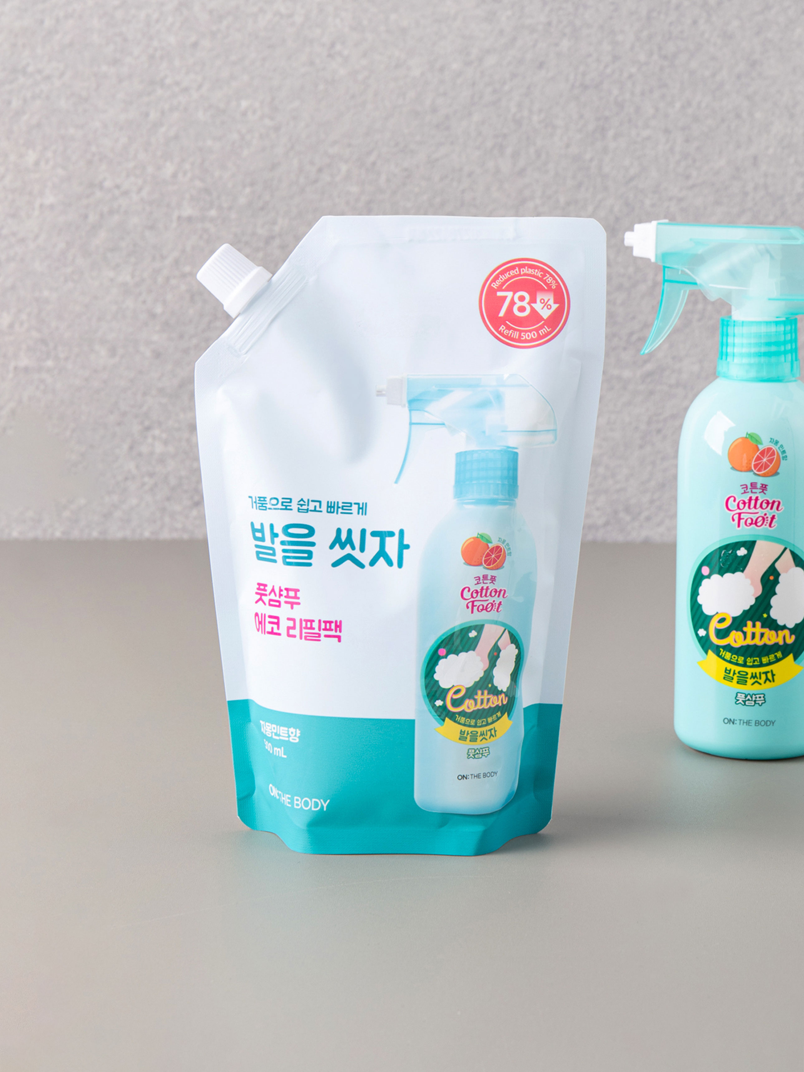 온더바디 발을 씻자 풋샴푸 리필 500 ml 자몽 향
